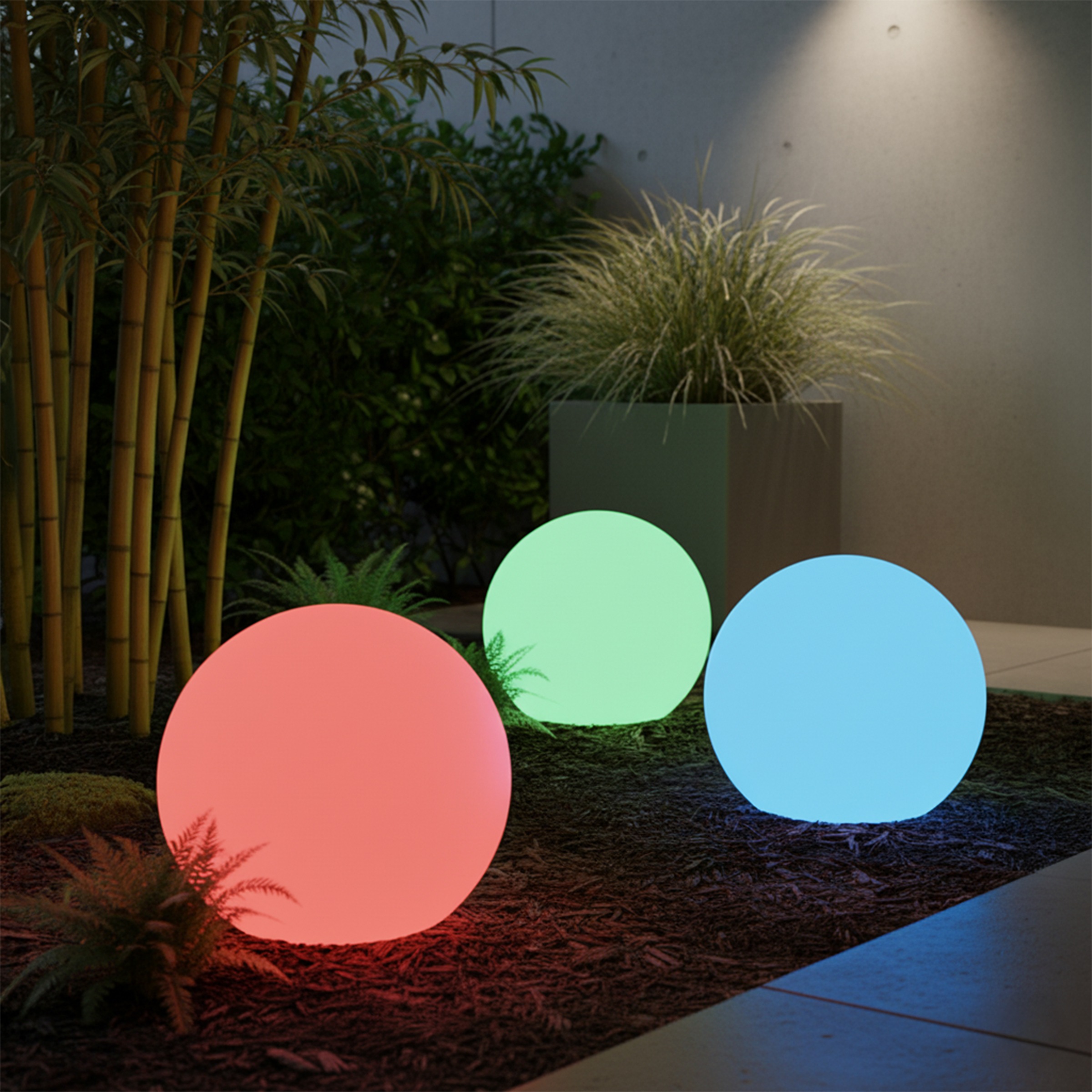 OTTO home LED Solarleuchte »LED Solar Kugel ILLORA, RGB + Warmweiss« LED-Modul 1 Stk. RGB | Warmweiß mit Erdspieß