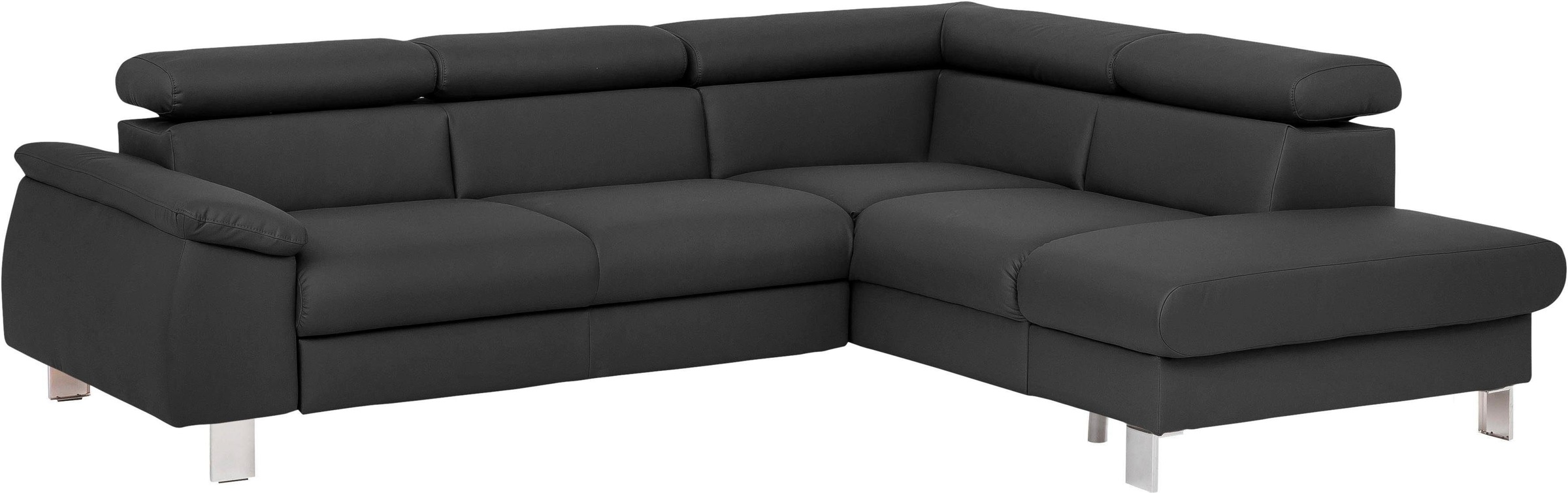 COTTA Polstergarnitur »Komaris L-Form«, (Set), Set bestehend aus: Ecksofa mit Kopfteilverstellung & Hocker