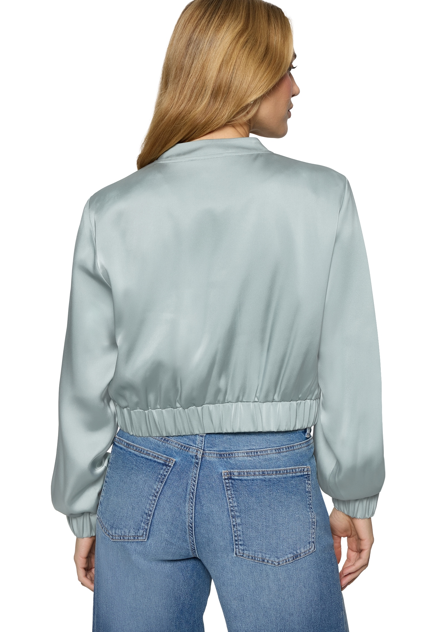 Zero Jackenblazer »Satin-Jacke mit Reißverschluss«