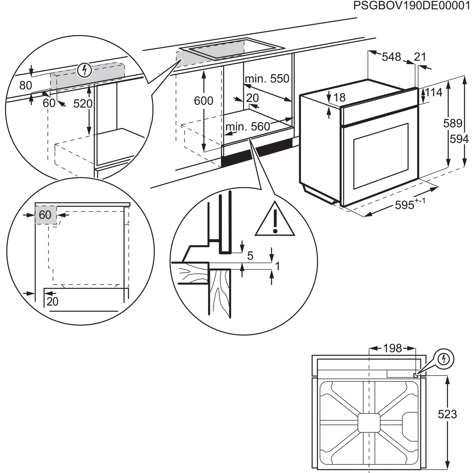 AEG Pyrolyse Backofen »OU5PB40WSM« mit Pyrolyse-Selbstreinigung Autarker Backofen mit Touch-Display – 45 Programme für jede Kochidee