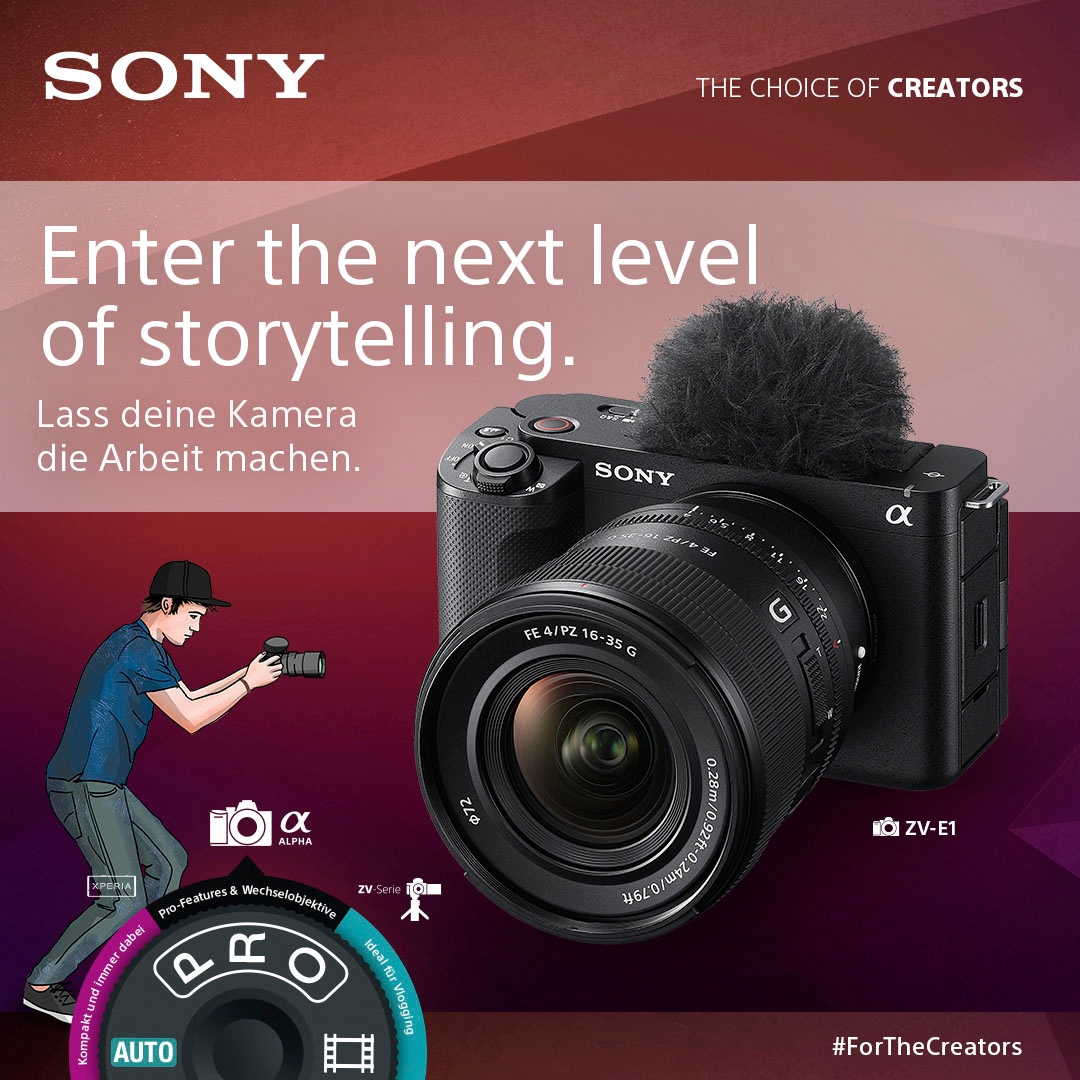 Sony Systemkamera »ZV-E1L inkl. SEL-2860 Kit«, 28–60-mm-Zoomobjektiv, 12,1 MP, Bluetooth-WLAN, abzüglich 300€ Cashback von Sony bis 31.07.24