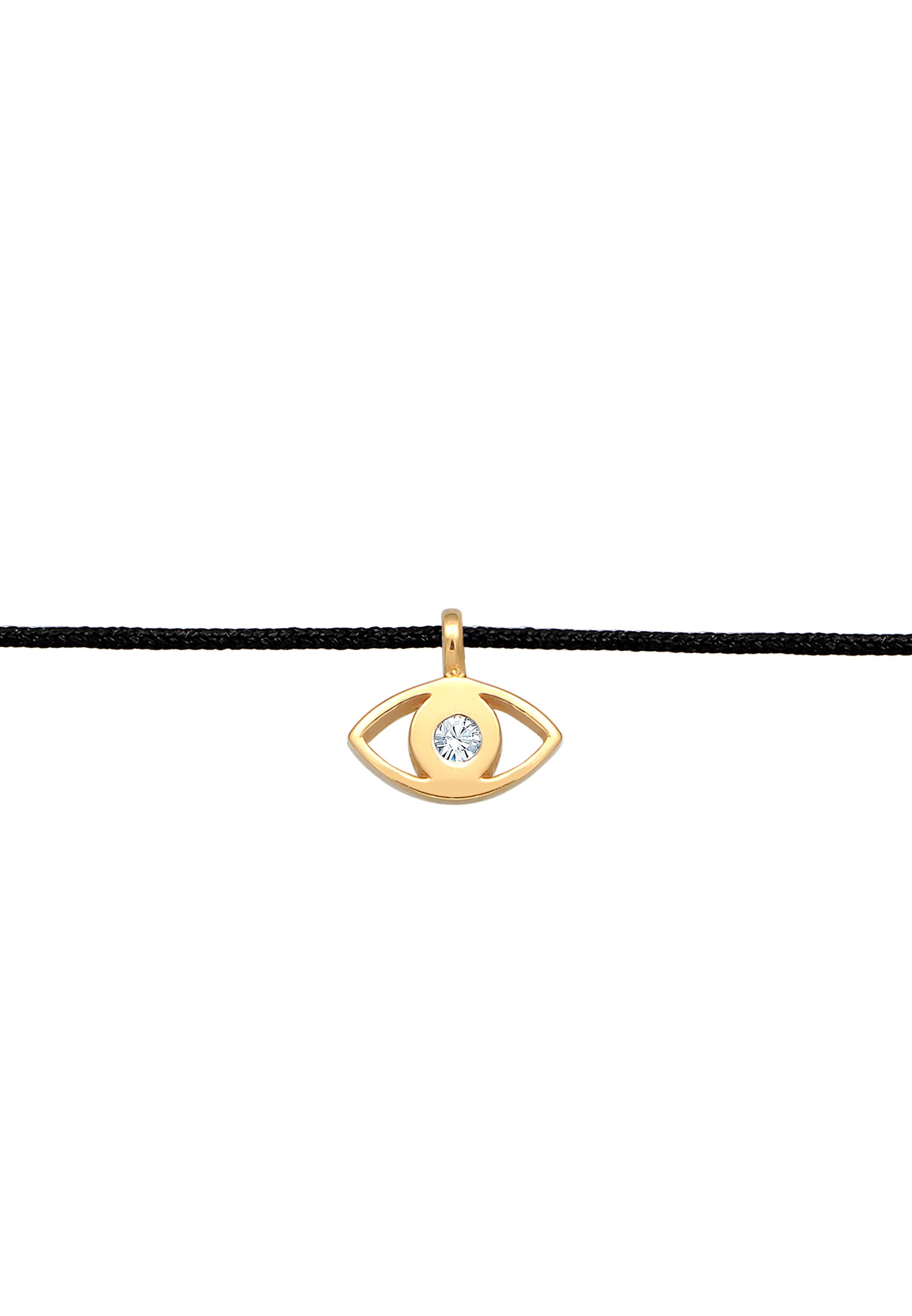 Elli Choker »Halskette Choker Evil Eye Textil 925 Silber vergoldet«
