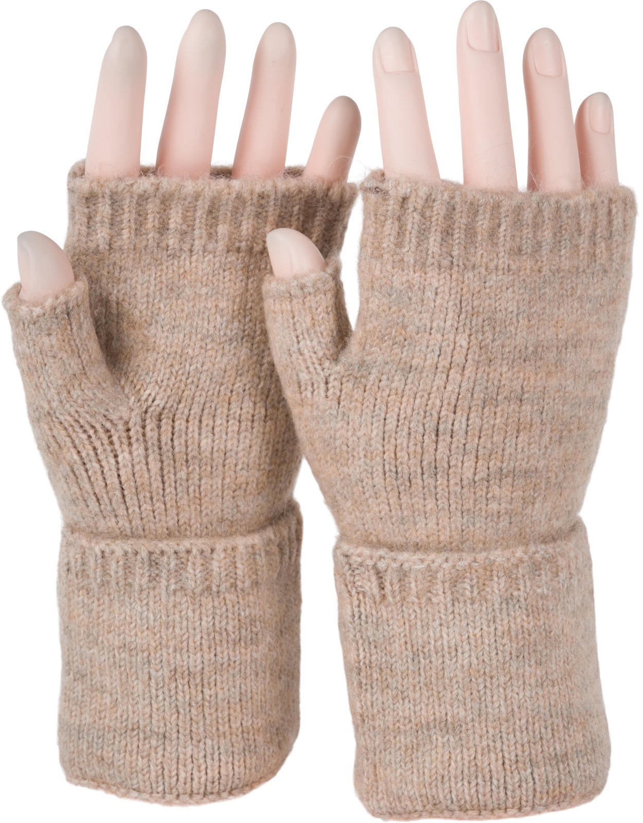 styleBREAKER Strickhandschuhe »Fingerlose Strickhandschuhe Einfarbig« 1 Stk.