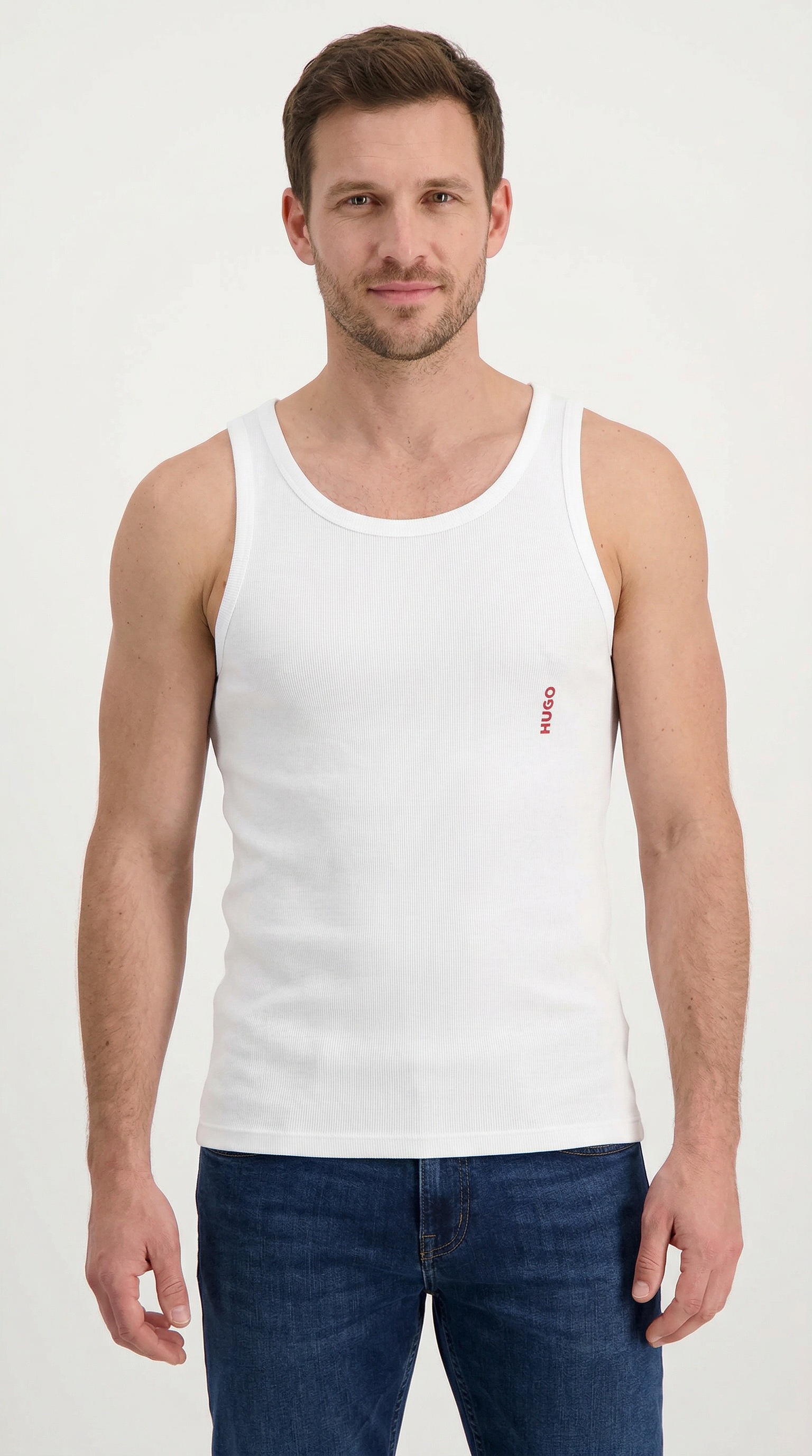 HUGO Underwear Ripptanktop Packung, 3er, 3 tlg. Basic, Rundhals