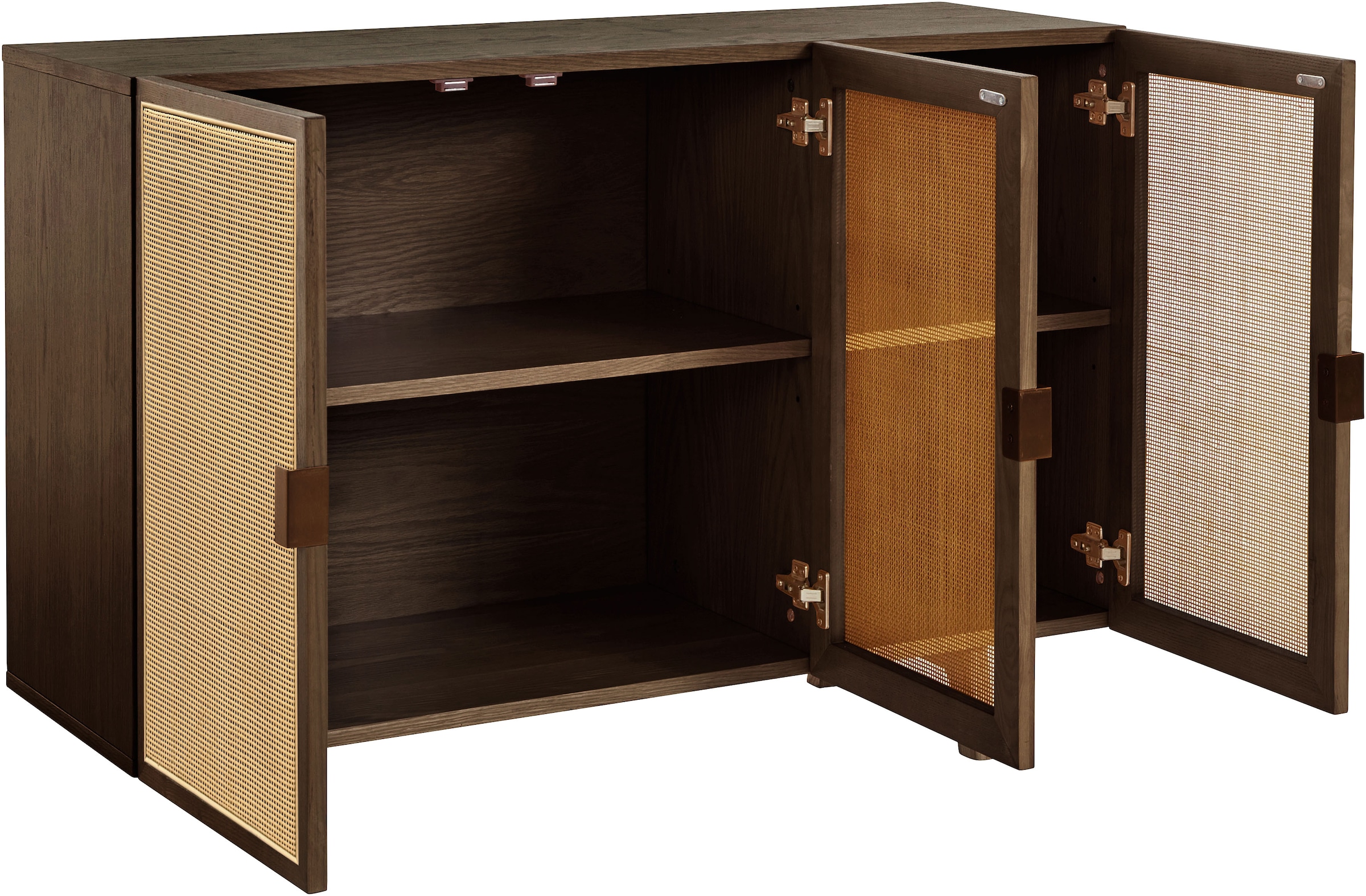 LeGer Home by Lena Gercke Sideboard »Lina« Sideboard, Melinoberflächen,  Mit Rattan Einsatz, 4 Innenfächer, teilmassiv