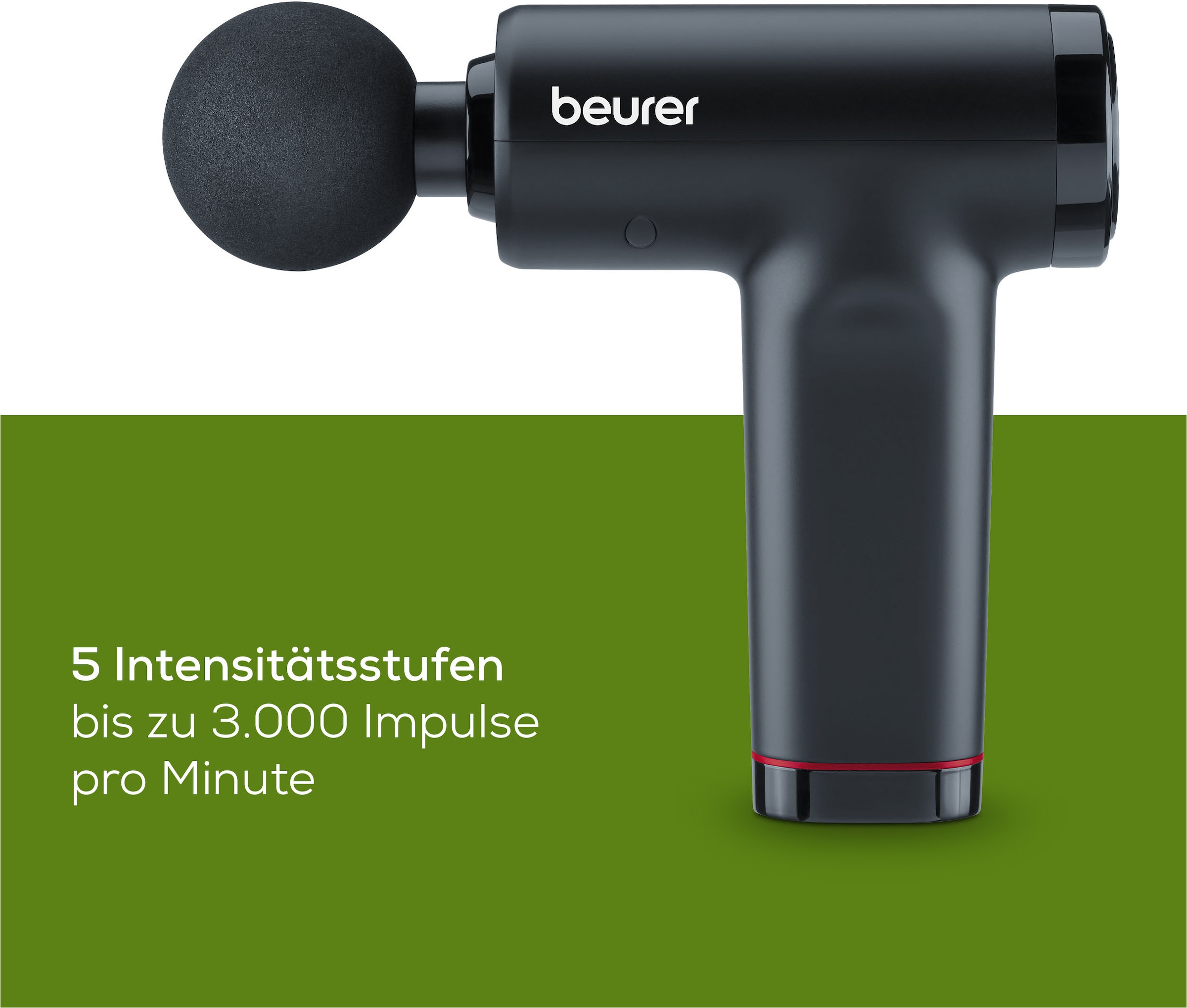 BEURER Massagepistole »MG 89 kraftvolles Muskelmassagegerät mit 3 Aufsätzen«, Gezielte Muskelregeneration, 3 Massageaufsätze, 5 Intensitätsstufen