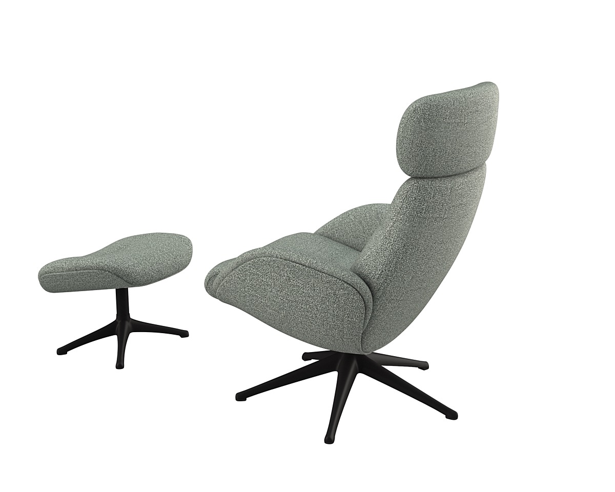 FLEXLUX Relaxsessel »Relaxchairs Elegant«, Premium Komfort, Rücken- & Kopfteilverstellung, drehbar, Fuß schwarz