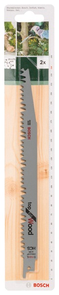 Bosch Home & Garden Säbelsägeblatt »HCS, S 1131 L Top für Holz«, (Set, 2 St.), Arbeitslänge: 228 mm