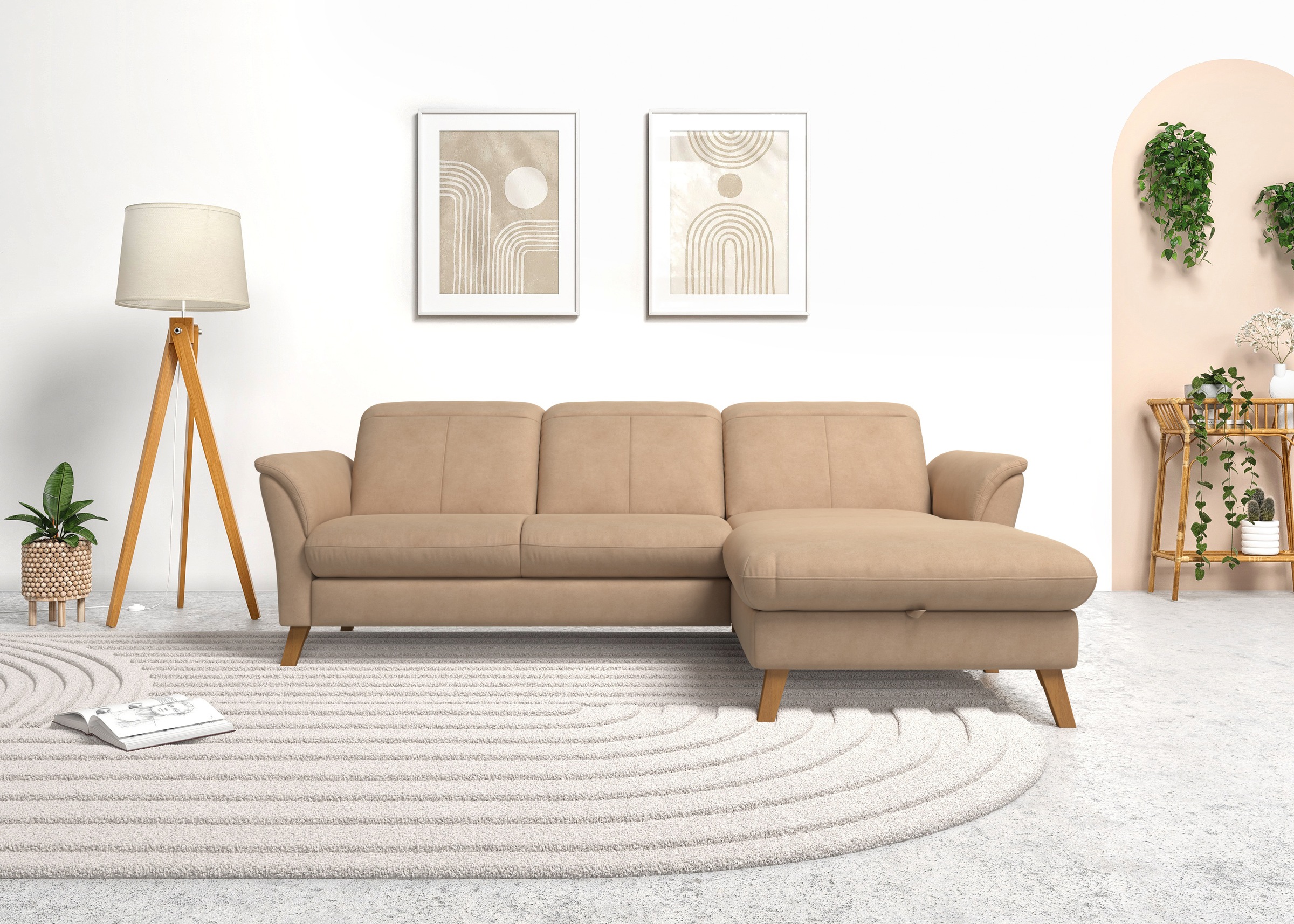 sit&more Ecksofa »Romero L-Form«, wahlweise mit oder ohne Relax-Funktion, Bettfunktion, Bettkasten