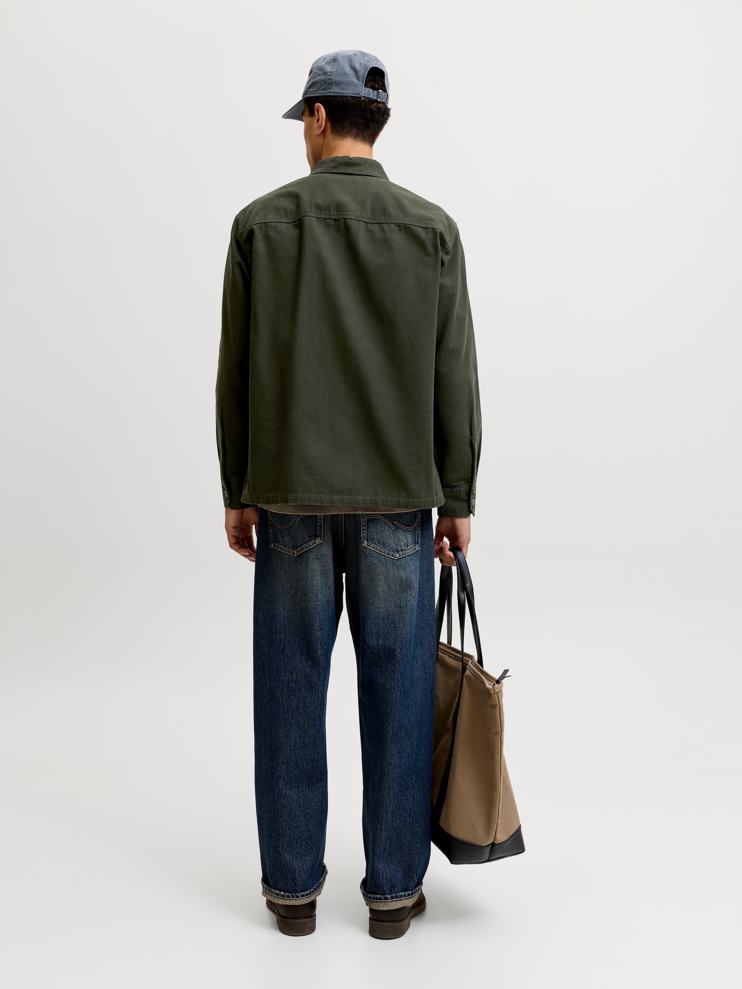 Jack & Jones Langarmhemd »JJECOLTON CANVAS OVERSHIRT LS SN« Baumwolle, Overshirt in lockerer Passform