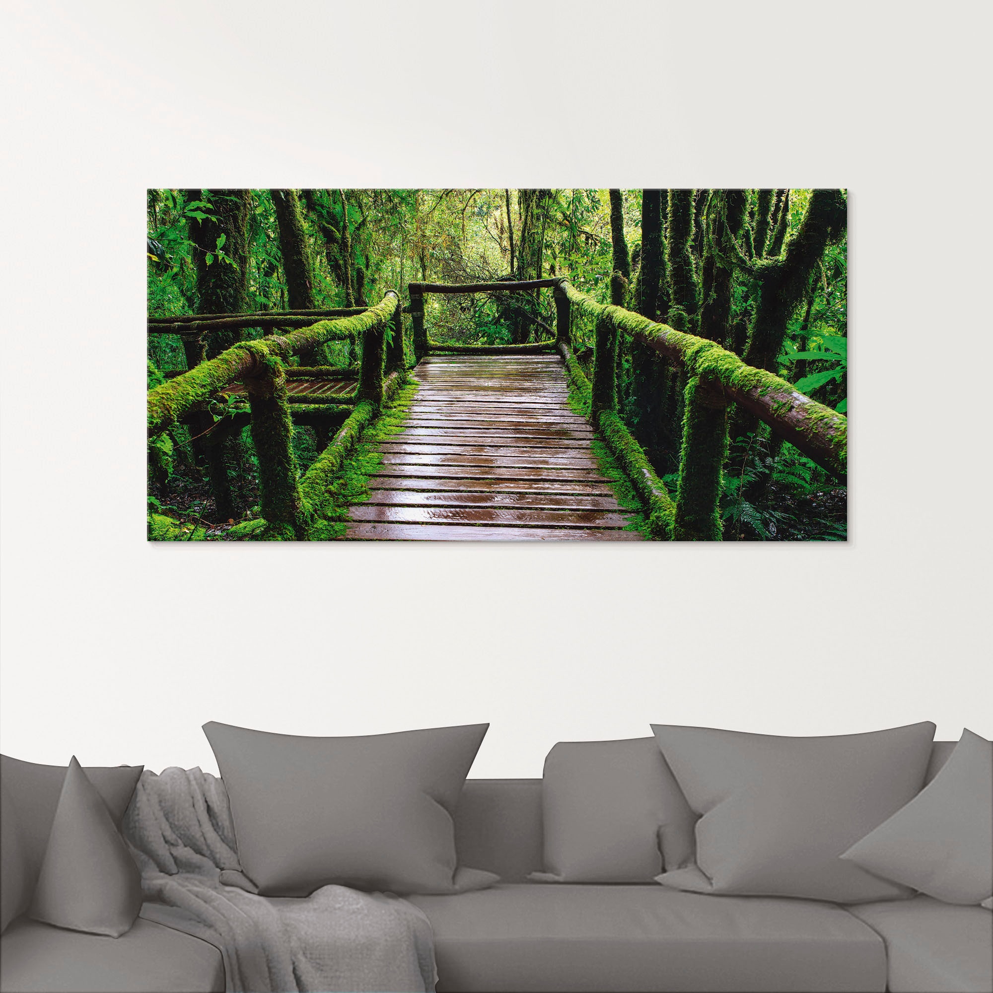 Artland Glasbild »Brückenpfad im Wald« Asien 1 Stk. tlg. in verschiedenen Größen