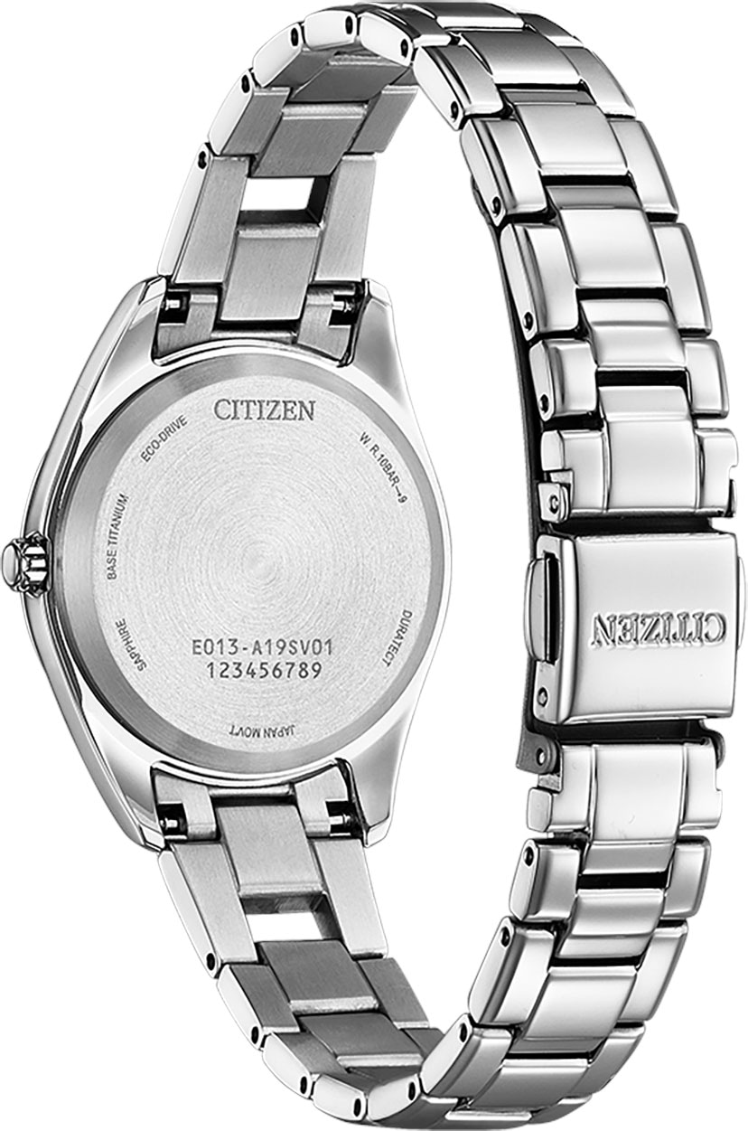 Citizen Solaruhr »EW2601-81Z«, Armbanduhr, Damenuhr, Titanarmband, bis 10 bar wasserdicht, Datum