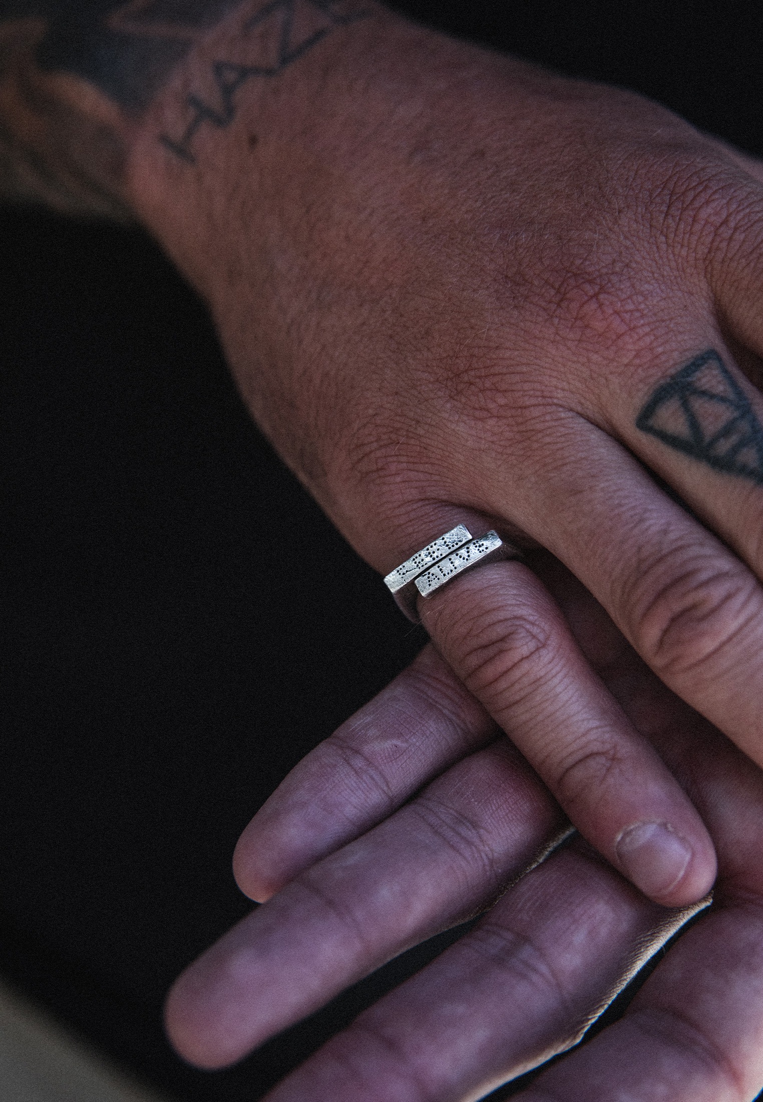 HAZE & GLORY Silberring »Ring Siegelring - Mantra Vintage Look 925 Silber«