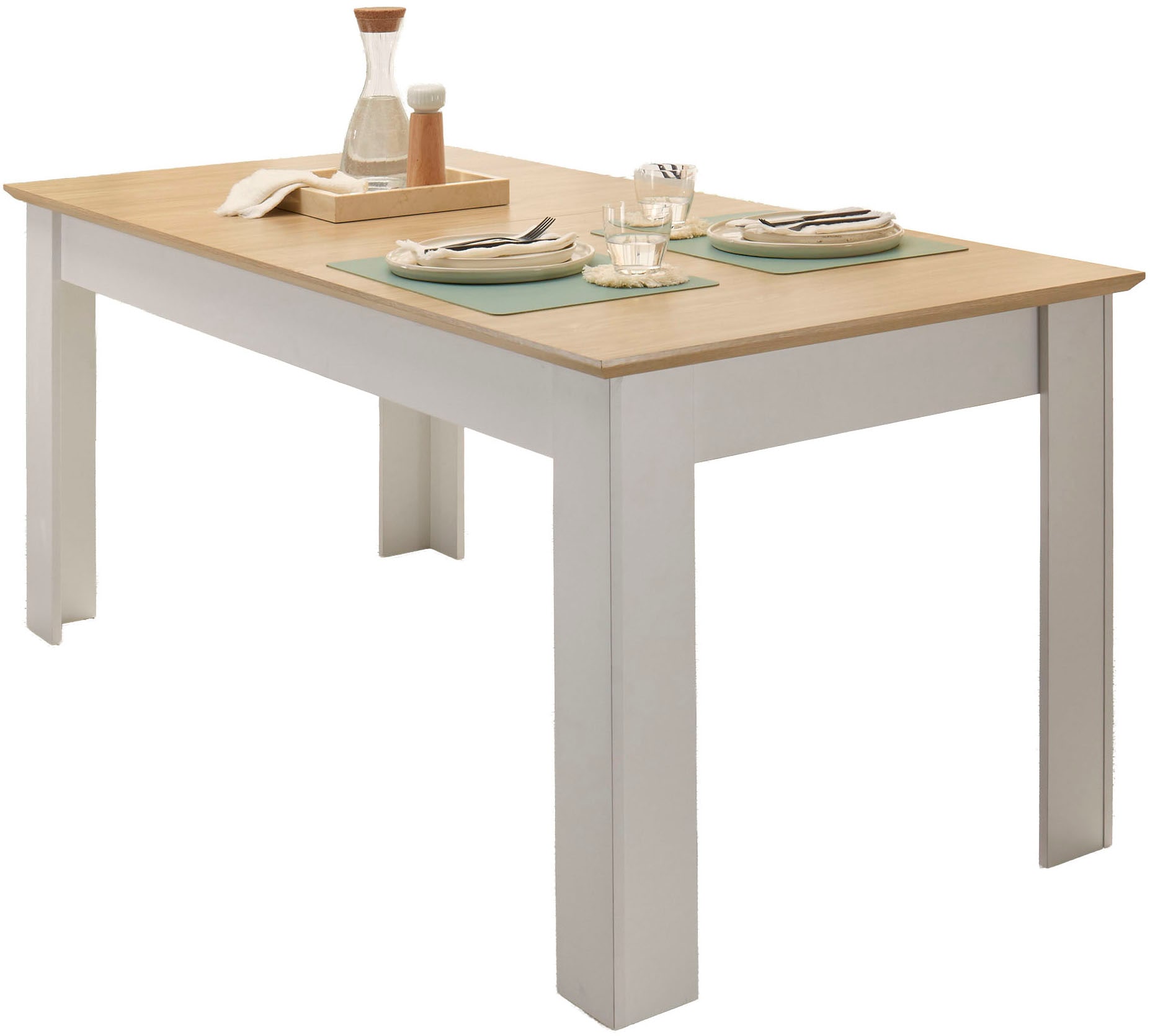 OTTO home Esstisch »Brest, Tisch im Landhausstil, Wohnzimmertisch, Küchentisch« mit Auszugsfunktion, 180 cm ausziehbar auf 240 cm, Einlegeplatte