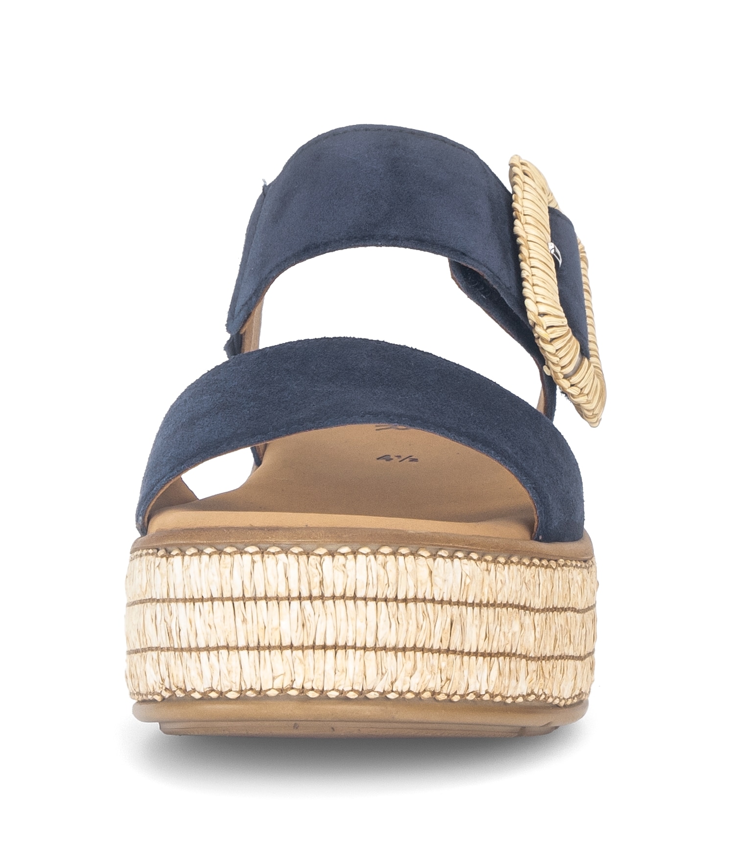 Gabor Keilsandalette  Plateau, Sandale, Sommerschuh mit dekorativer Zierschnalle aus Bast