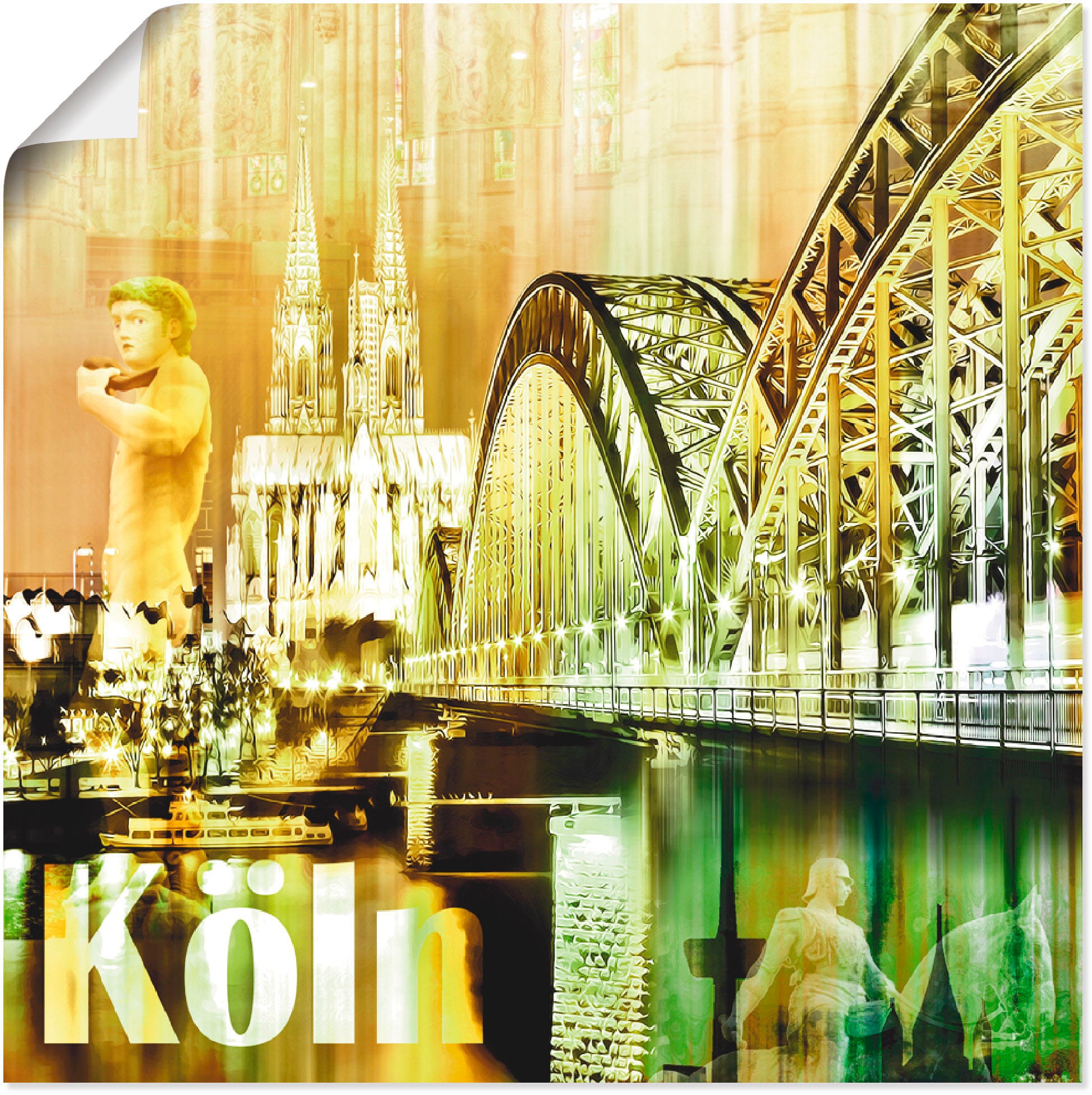 Artland Wandbild »Köln Skyline Abstrakte Collage«, Gebäude, (1 St.), als  Leinwandbild, Wandaufkleber oder Poster in versch. Größen bestellen bei OTTO