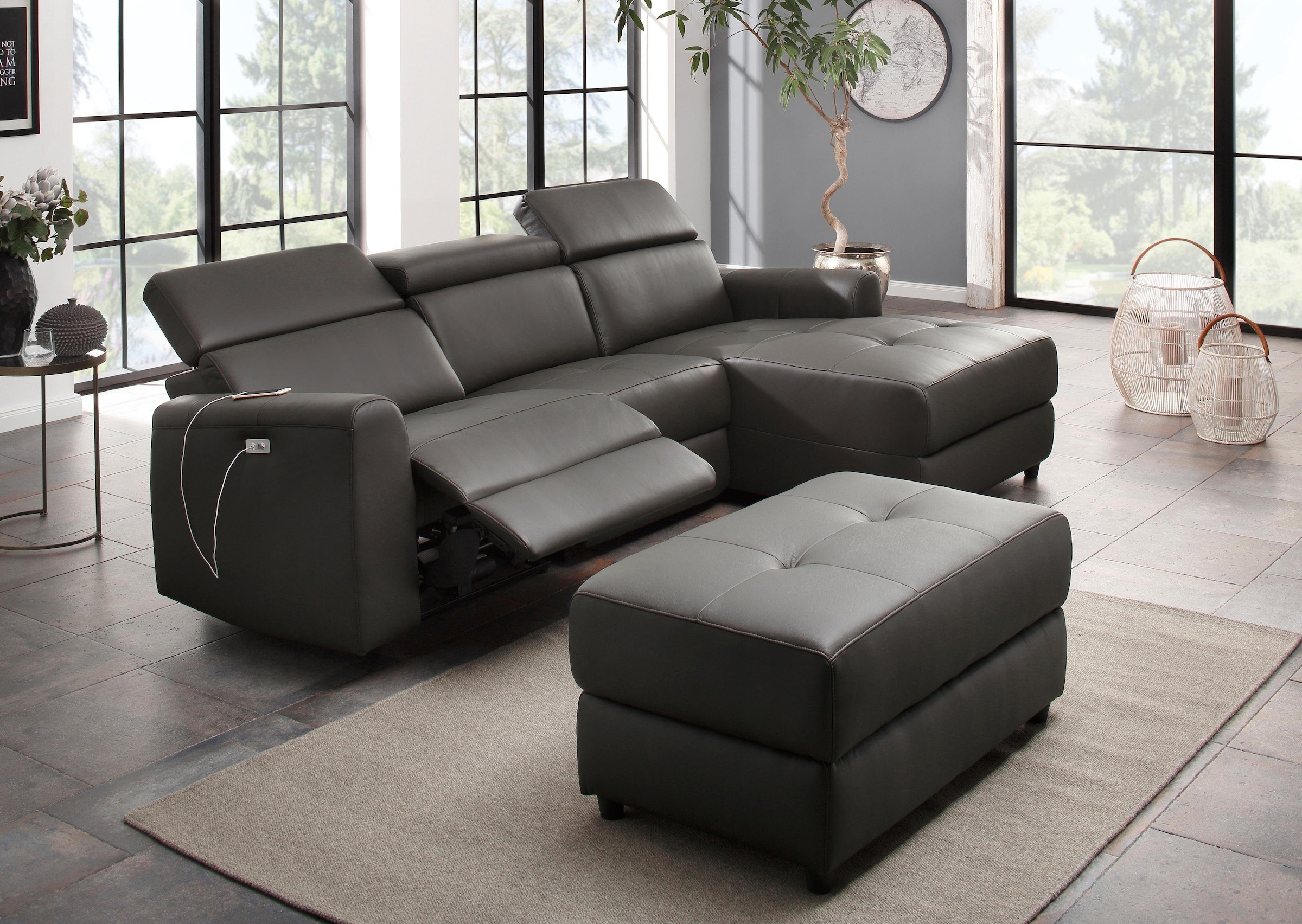 Home affaire Ecksofa »Sentrano, L-Form,«, 275 cm, man. o. elektr. Relaxfunktion und USB/Kopfverstellung