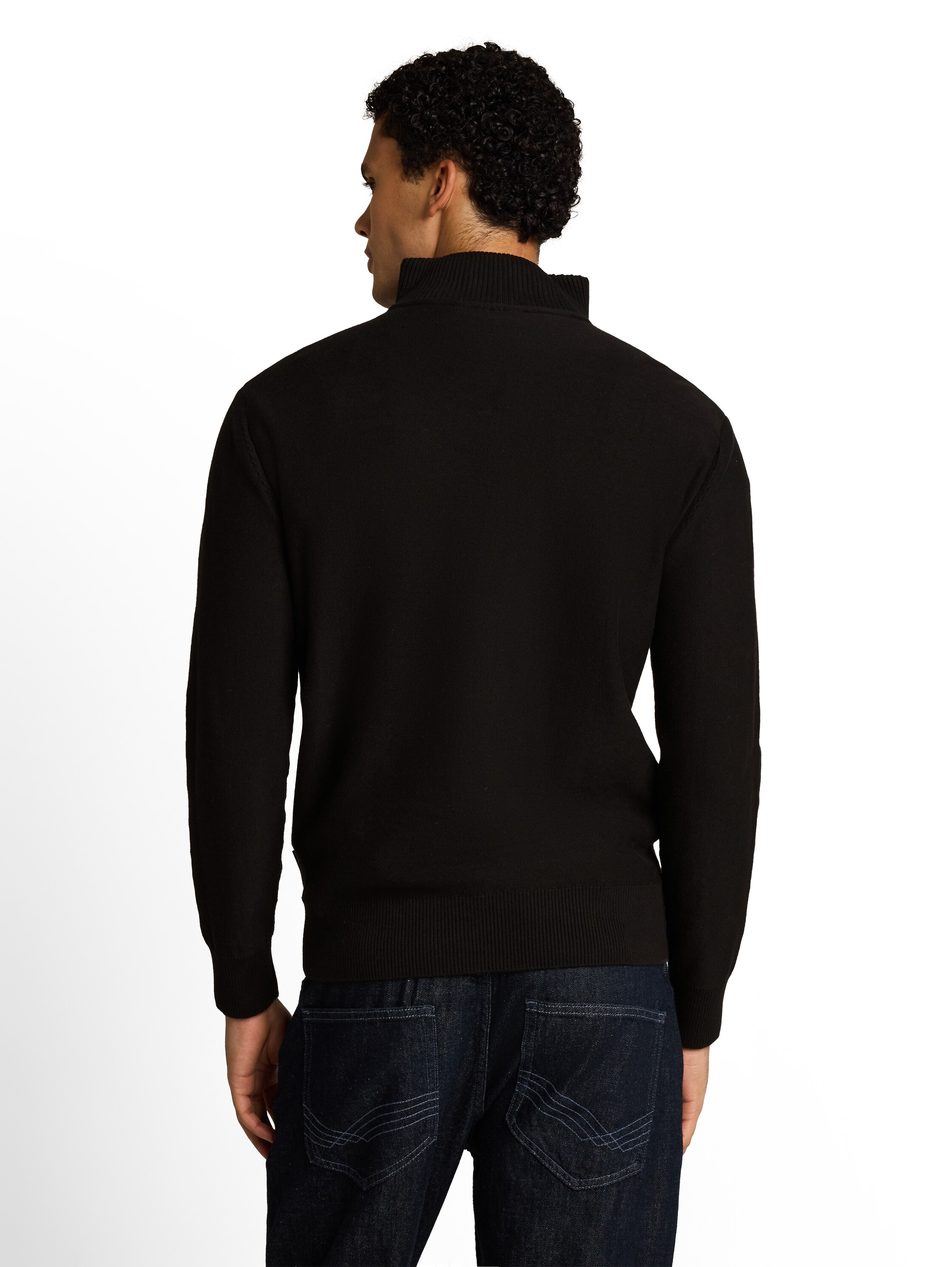 TOM TAILOR Denim Strickpullover mit Rippbündchen