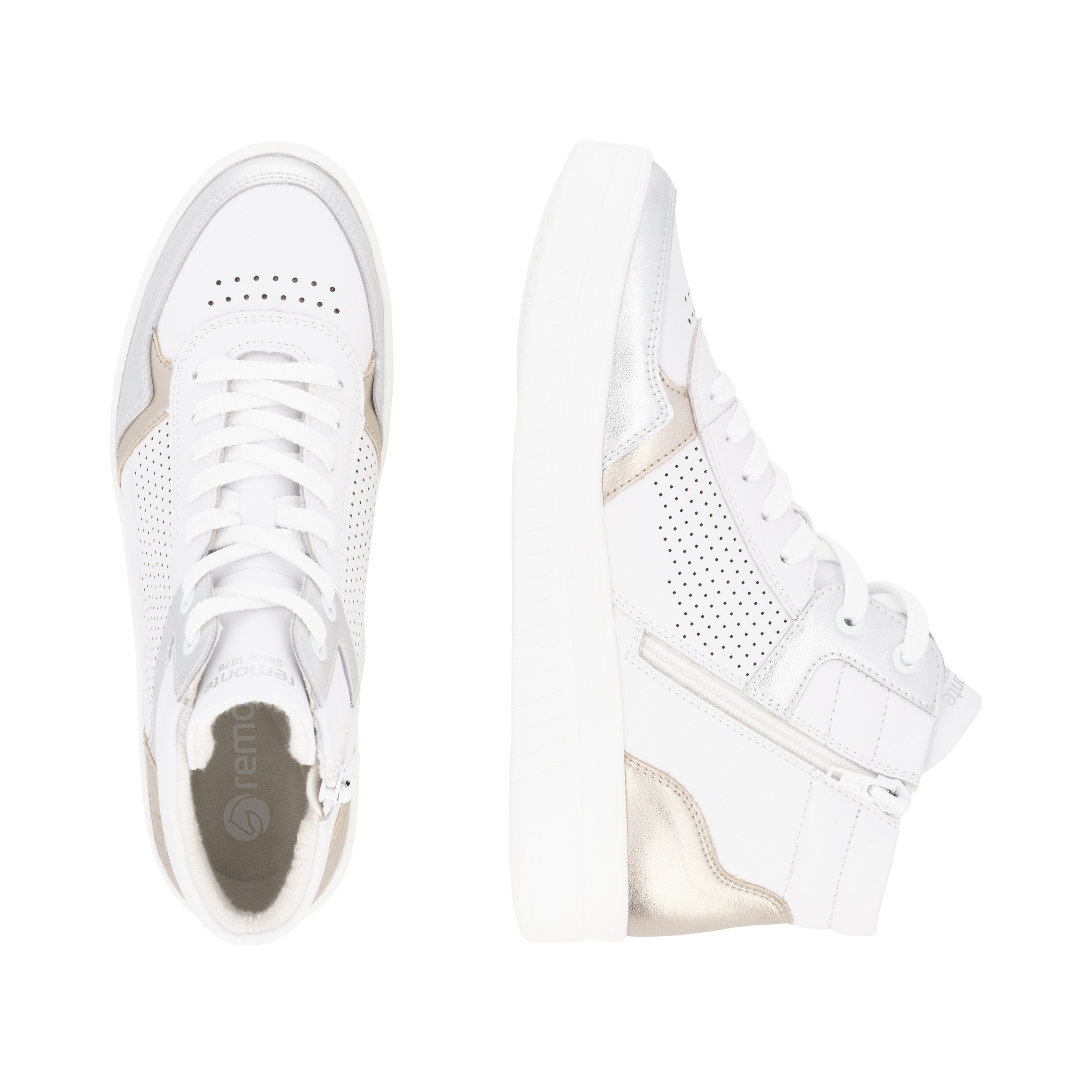 Remonte Plateausneaker, Freizeitschuh, Schnürschuh, High Top-Sneaker mit Kontrastbesatz