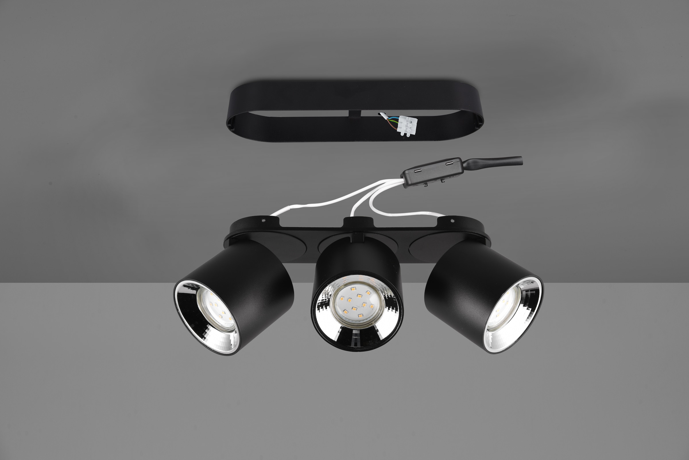 TRIO Leuchten Deckenleuchte »GUAYANA, Deckenspot 3-flammig exkl 3x GU10 max 10W Spot verstellbar«, 3 flammig, Leuchtmittel GU10 | Leuchtmittel wechselbar, als Aufbauspot oder Einbauspot nutzbar Spot schwenkbar und drehbar