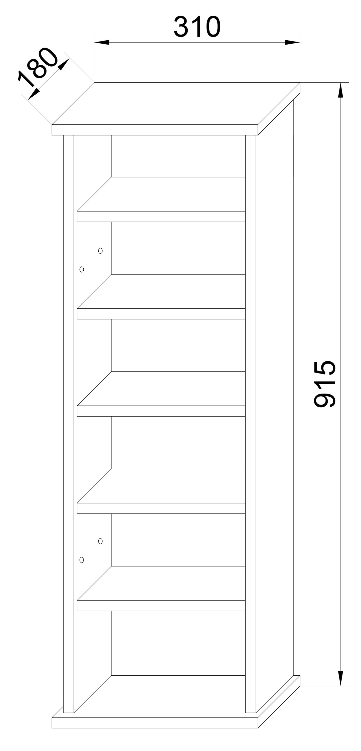 VCM Media-Regal »VCM Holz CD DVD Stand Regal | platzsparender CD Schrank mit 1 ESG-Sicherheitsglastür für 150 CDs oder 65 DVDs | Maße: H. 92 x B. 31 x T. 18 cm | 5 variable Einlegböden ¿ Tilano M«