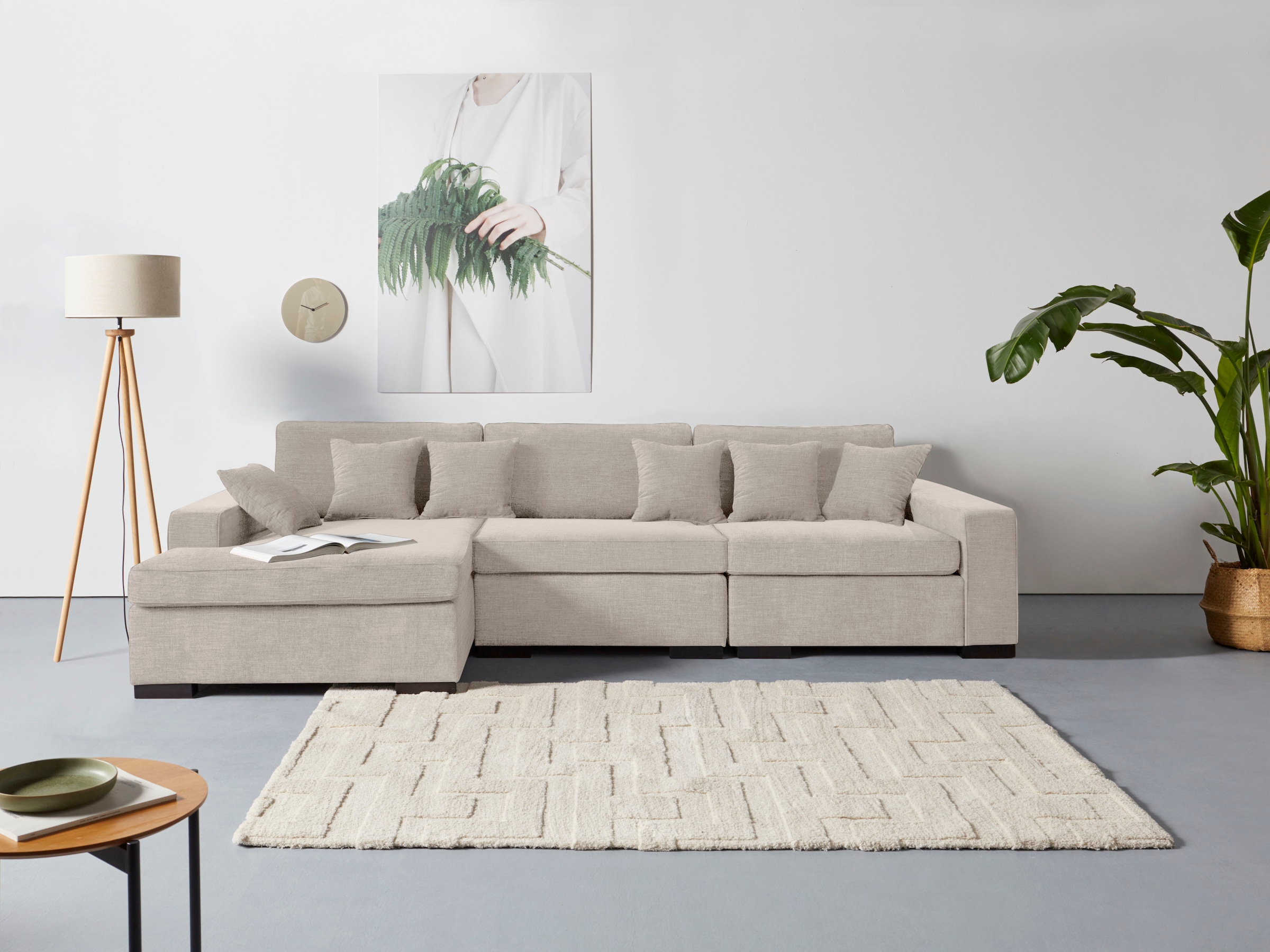 Guido Maria Kretschmer Home&Living Ottomane »Skara L-Form«, Lounge-Sofa mit Federkernpolsterung, in vielen Bezugsvarianten