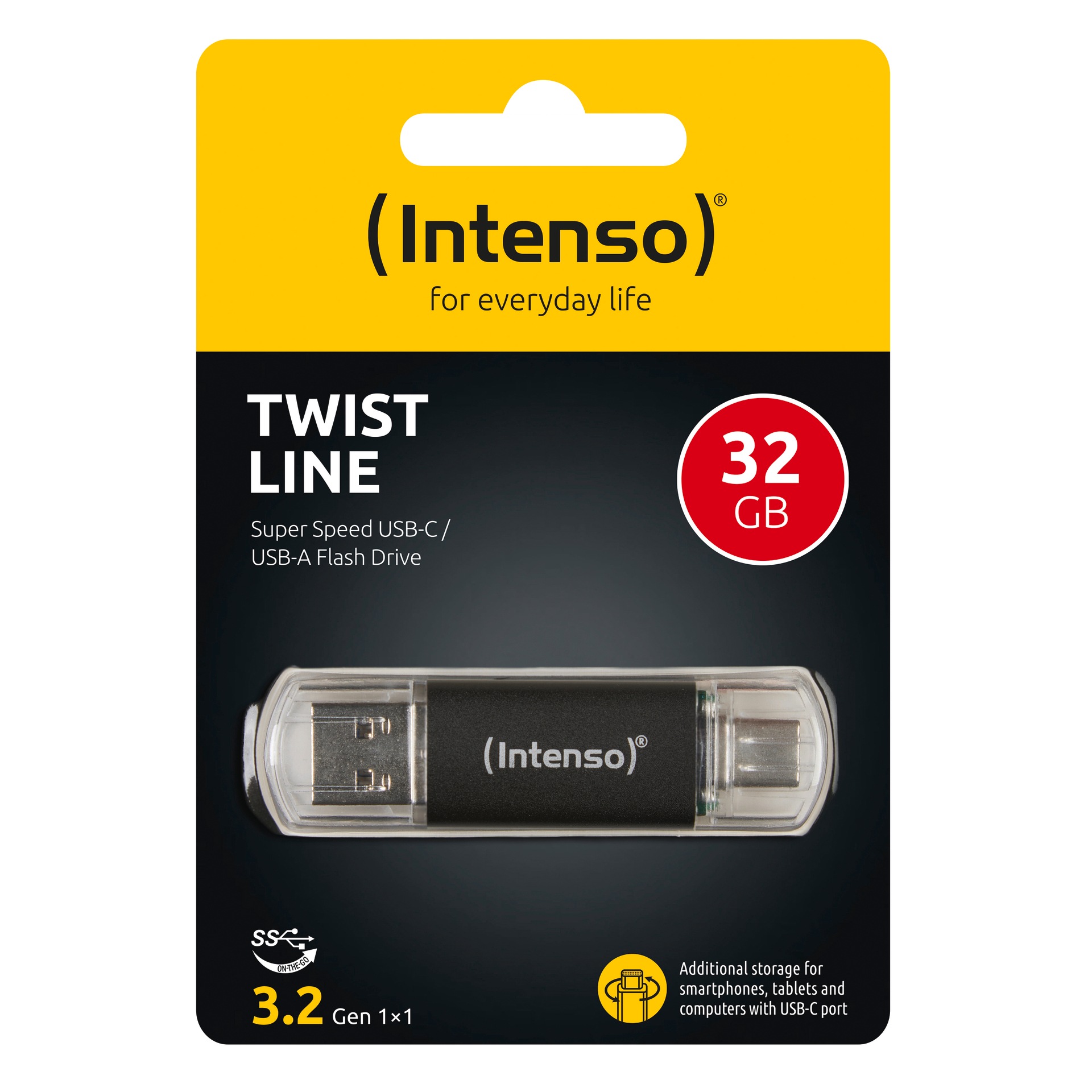 Intenso USB-Stick »Twist Line 32 GB«, (USB 3.2 Lesegeschwindigkeit 70,00 MB/s), USB-A und USB-C Anschluss