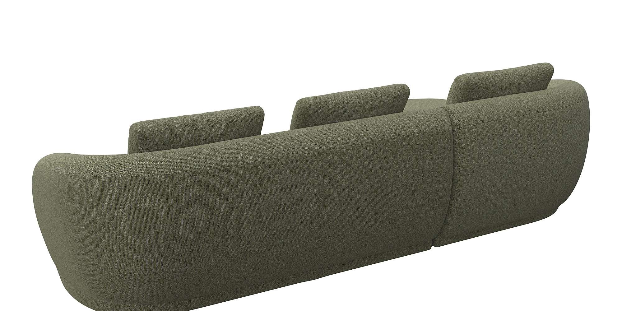 FLEXLUX Wohnlandschaft »Torino, rund, L-Form, Sofa-Ecke mit Recamiere, Longchair-Sofa« Modernes, organisches Sofa-Design, Kaltschaum, Wellenunterfederung
