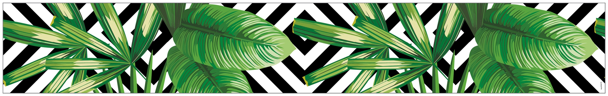 MySpotti Fensterfolie »Look Leaves'n'Cevron«, halbtransparent, glattstatisch haftend, 200 x 30 cm, statisch haftend