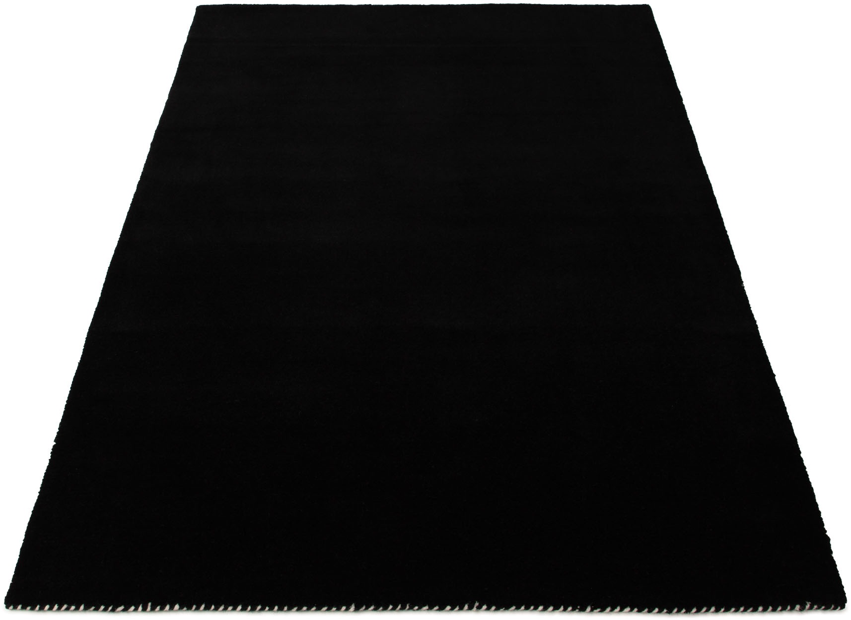 carpetfine Wollteppich »Gabbeh Lola Uni« rechteckig 14 mm Höhe mit natürlichem Pflanzenmaterial von Hand gewebt, auch in Rund