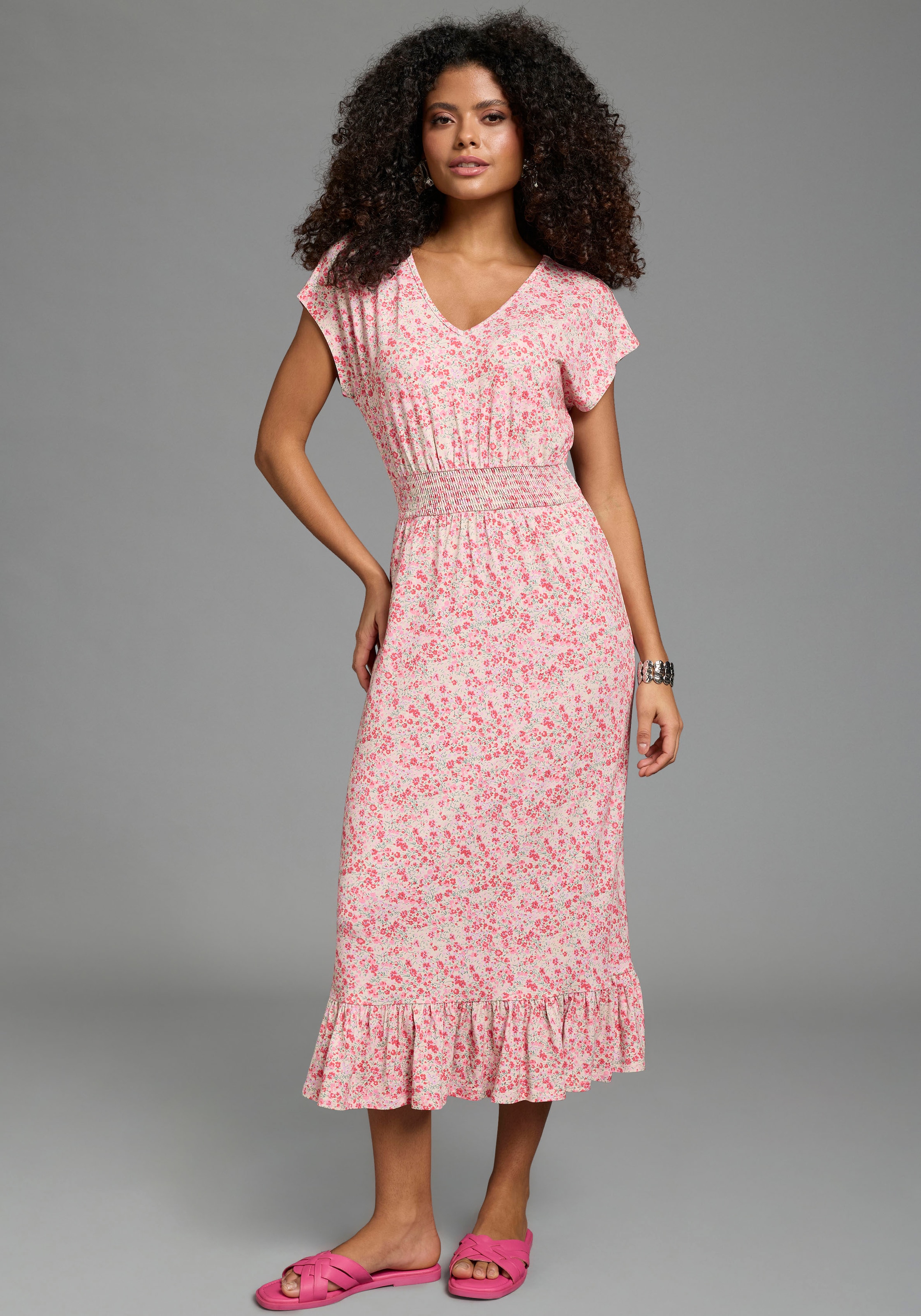 Laura Scott Sommerkleid femininer Stil, für entspannte Tage, aus elastischem Single Jersey