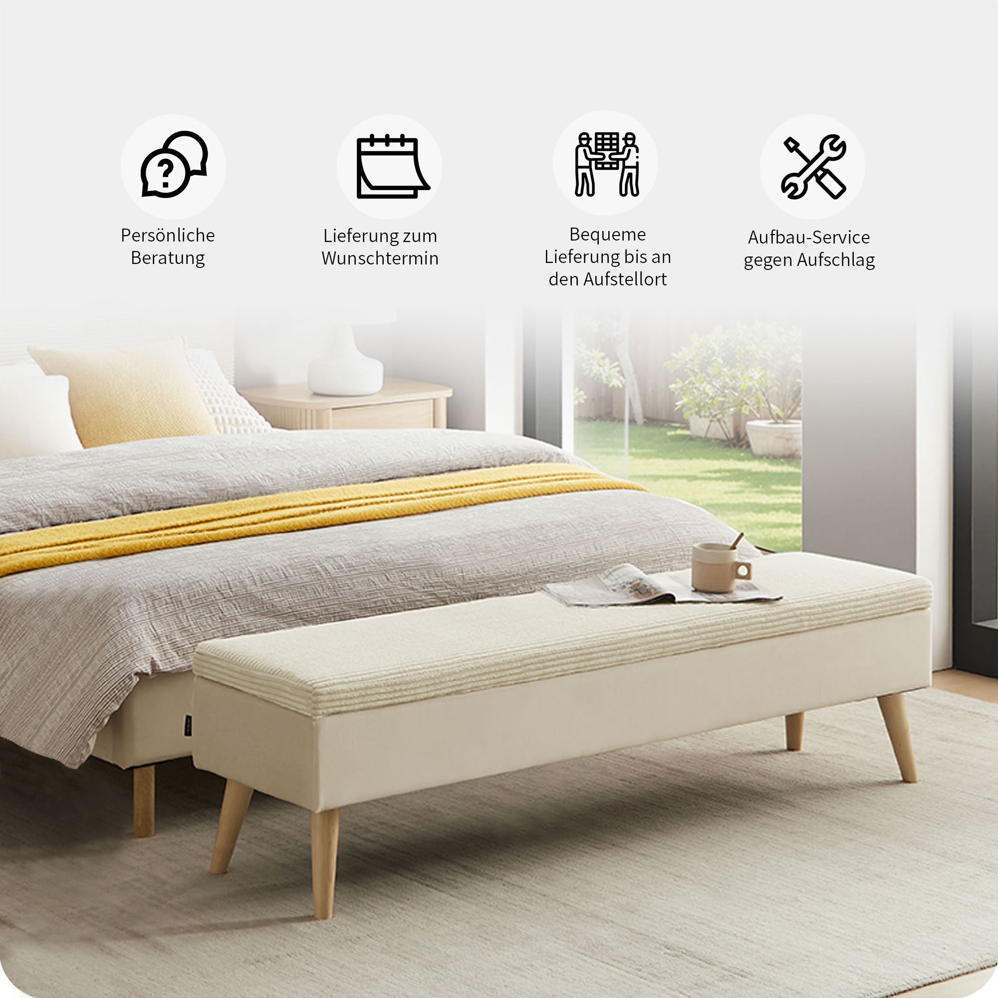 Home affaire Bettbank »Armandine mit Stauraum« wahlweise in den Breiten 140cm oder 180cm erhältlich