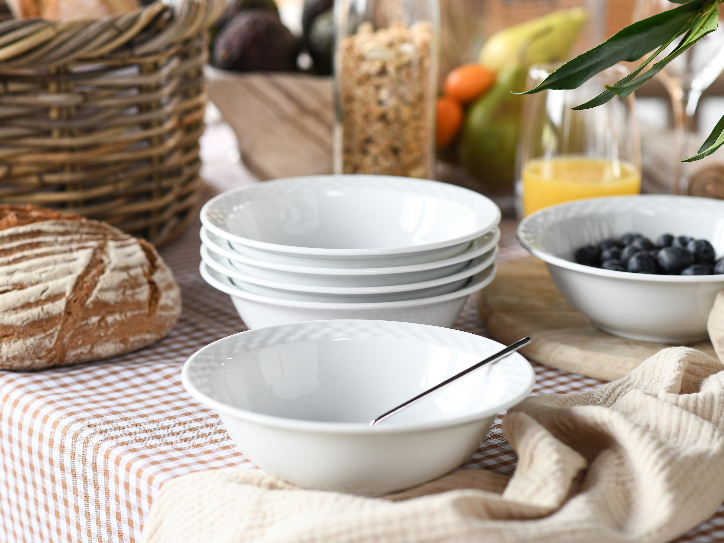 CreaTable Müslischale »Polo, Schalen-Set, 6-tlg.« 6 aus Porzellan Europäische Spitzenqualität, Manufakturstil, Ausdrucksstarkes Relief