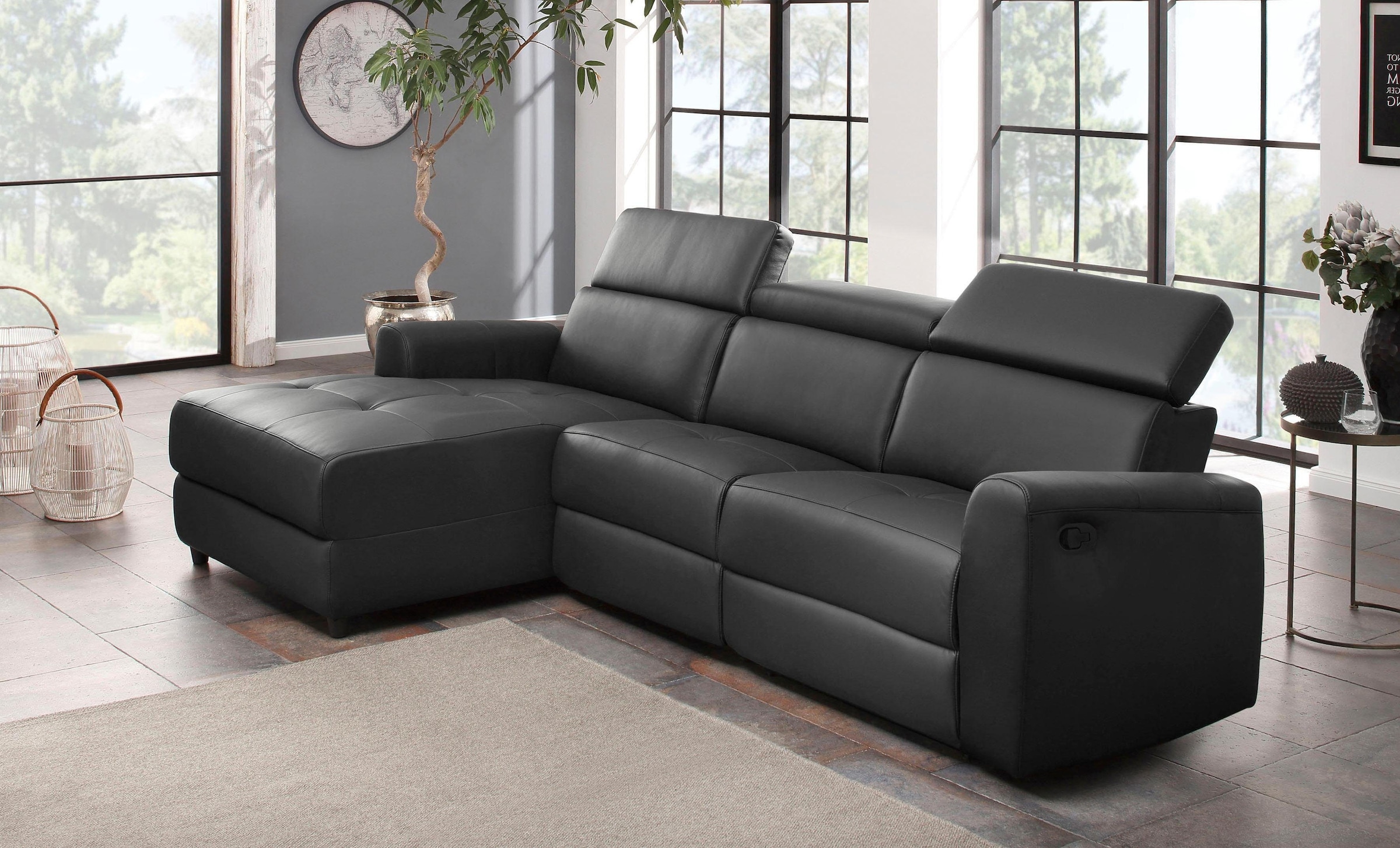 Home affaire Ecksofa »Sentrano, L-Form,«, 275 cm, man. o. elektr. Relaxfunktion und USB/Kopfverstellung