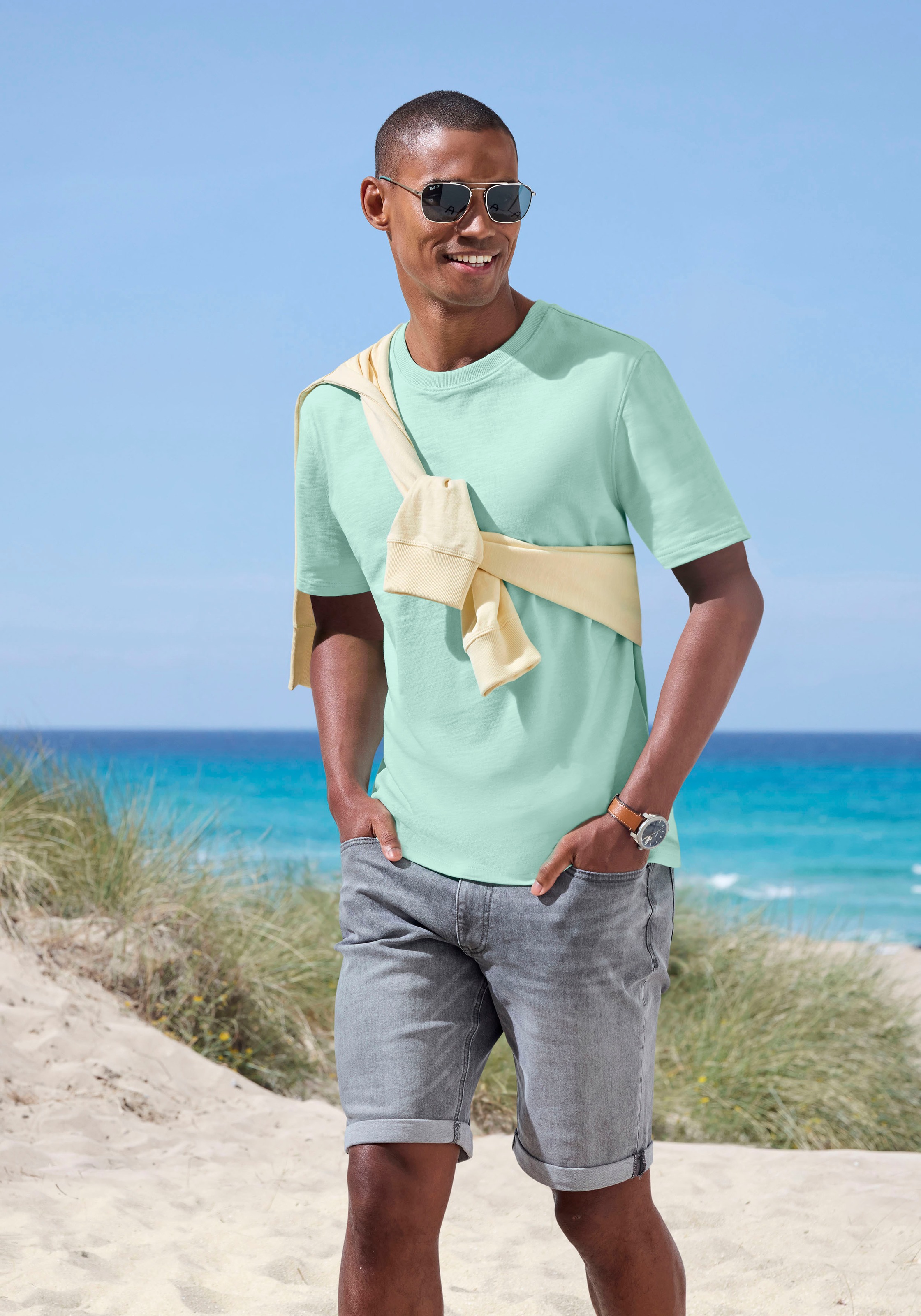 John Devin T-Shirt in Struktur-Qualität und modischen Farben