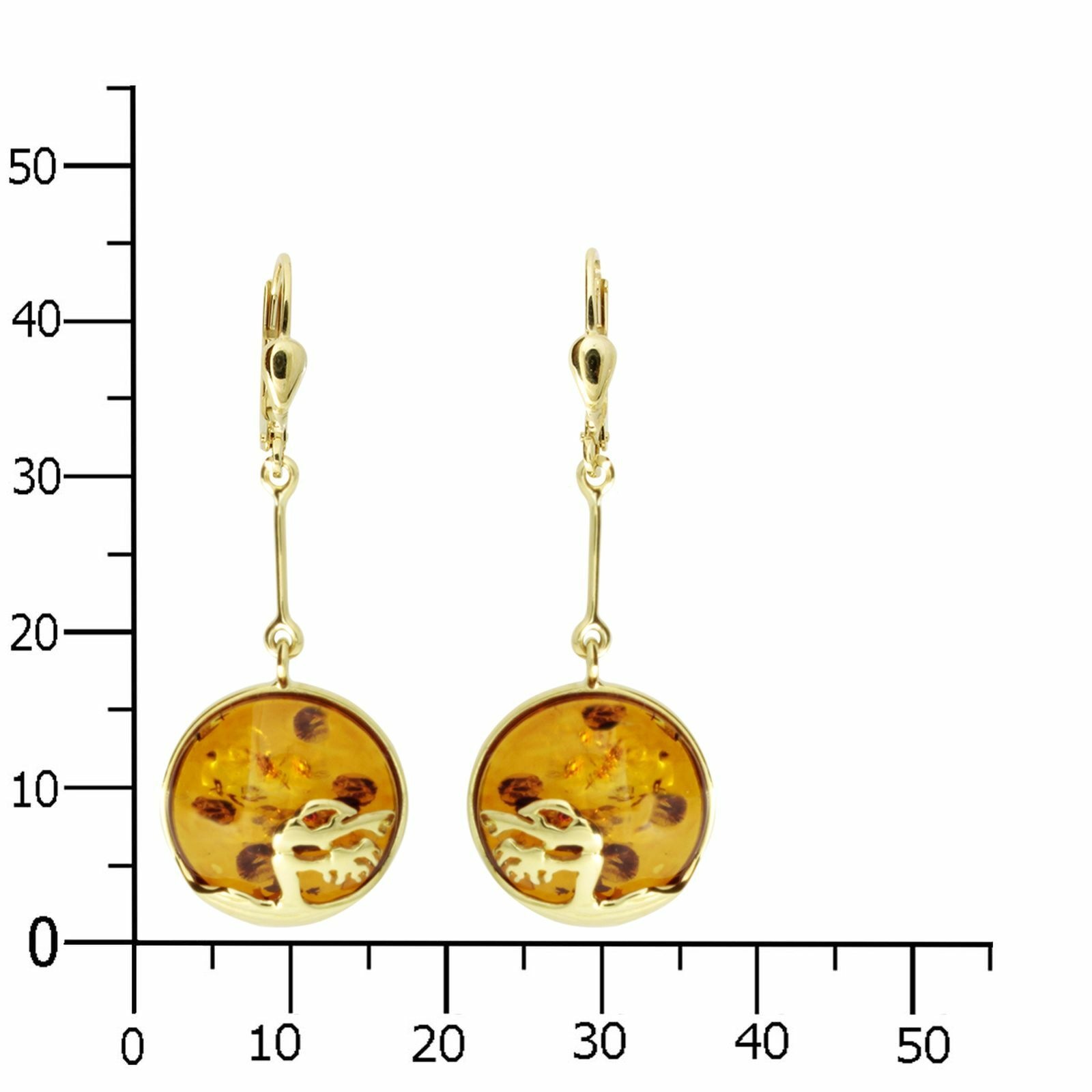 OSTSEE-SCHMUCK Paar Ohrhänger »- Windflüchter 16 mm - Gold 333/000 - Bernstein«