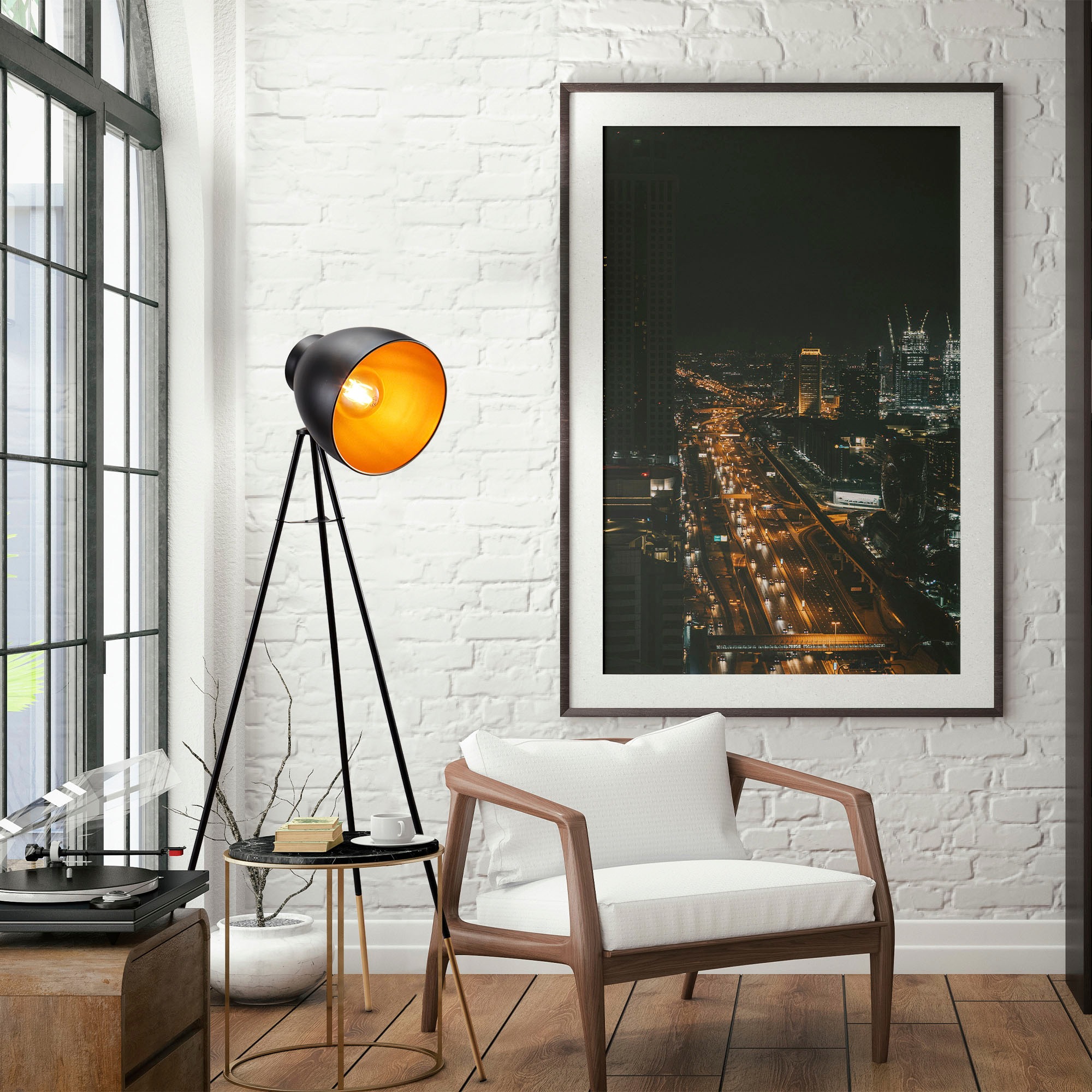 B.K.Licht Leuchten-Set, 2-teilig: Deckenlampe (für 1 x E27)  + Stehleuchte (für 1 x E27), Lieferung ohne Leuchmittel