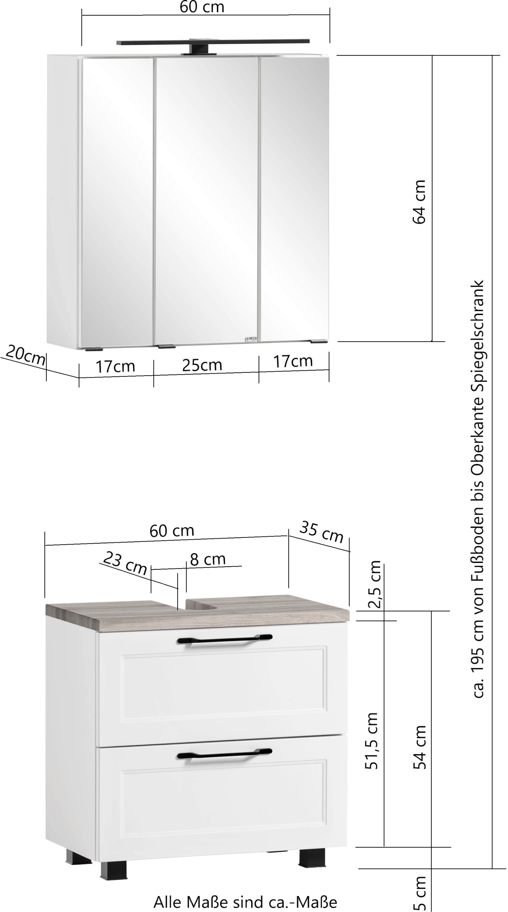 Badezimmer-Set, breit 2-teilig, bei cm HELD »Lana«, OTTO kaufen 60 MÖBEL Badmöbel-Set (Komplett-Set),