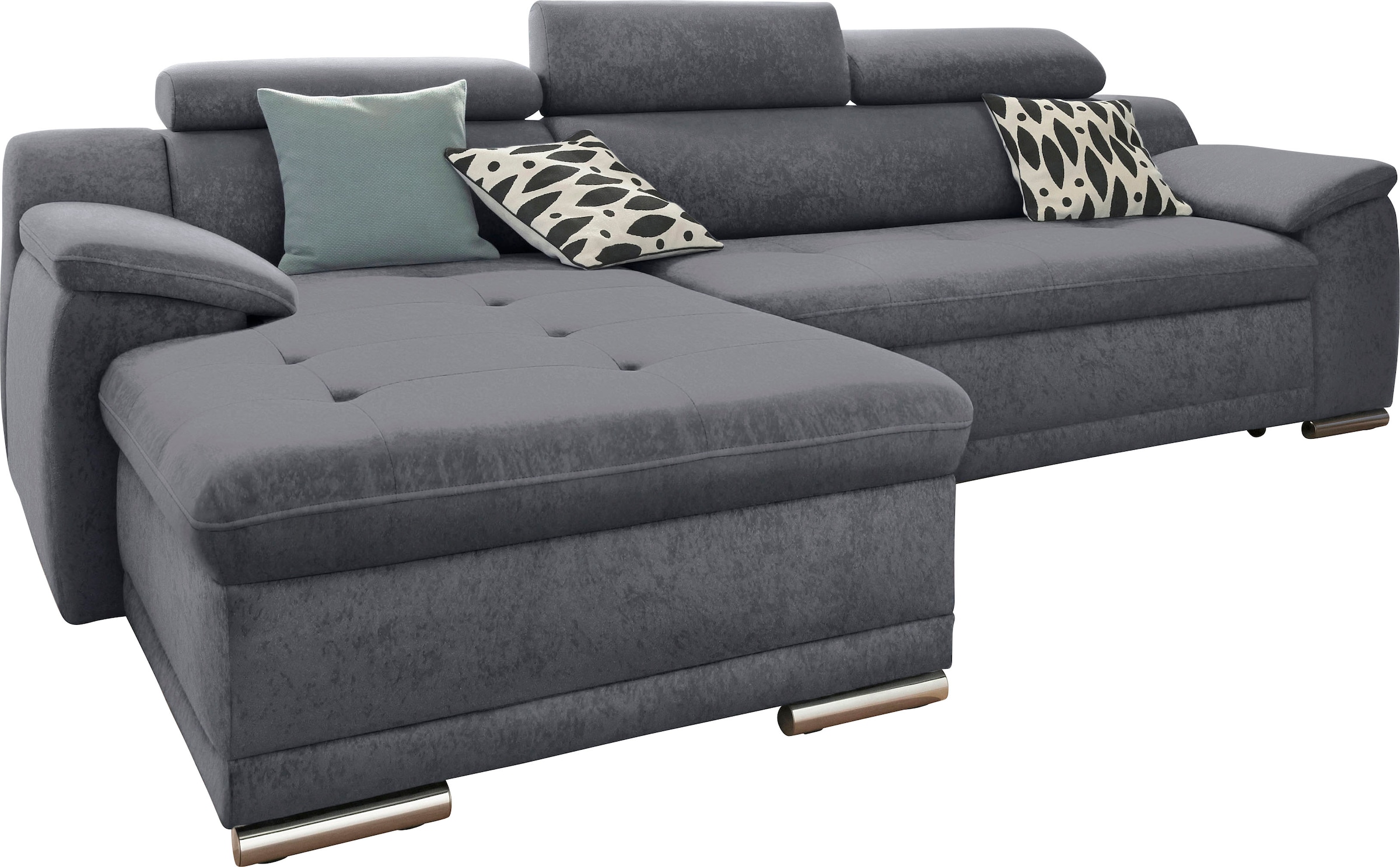 sit&more Ecksofa »Andiamo L-Form«, wahlweise mit Bettfunktion, inklusive Kopfteilverstellung
