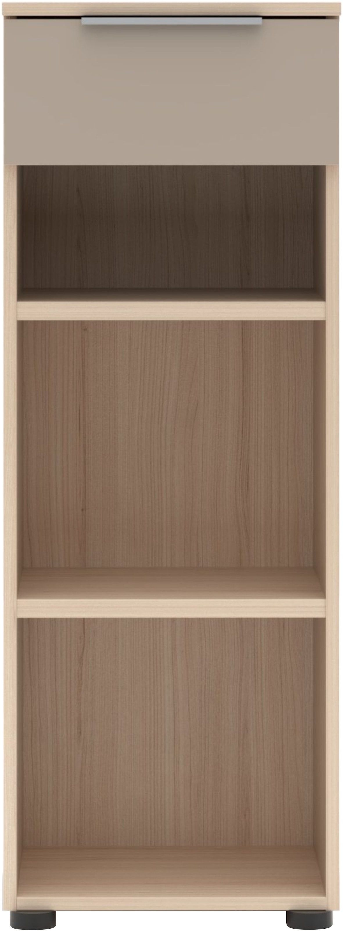 Innostyle Aktenregal »Büroregal Santorin, 40x 110x 38 cm (B/H/T)« 1 Stk. tlg. 1 Schubkasten, 3 offene Fächer, Softclose, Metallgriff