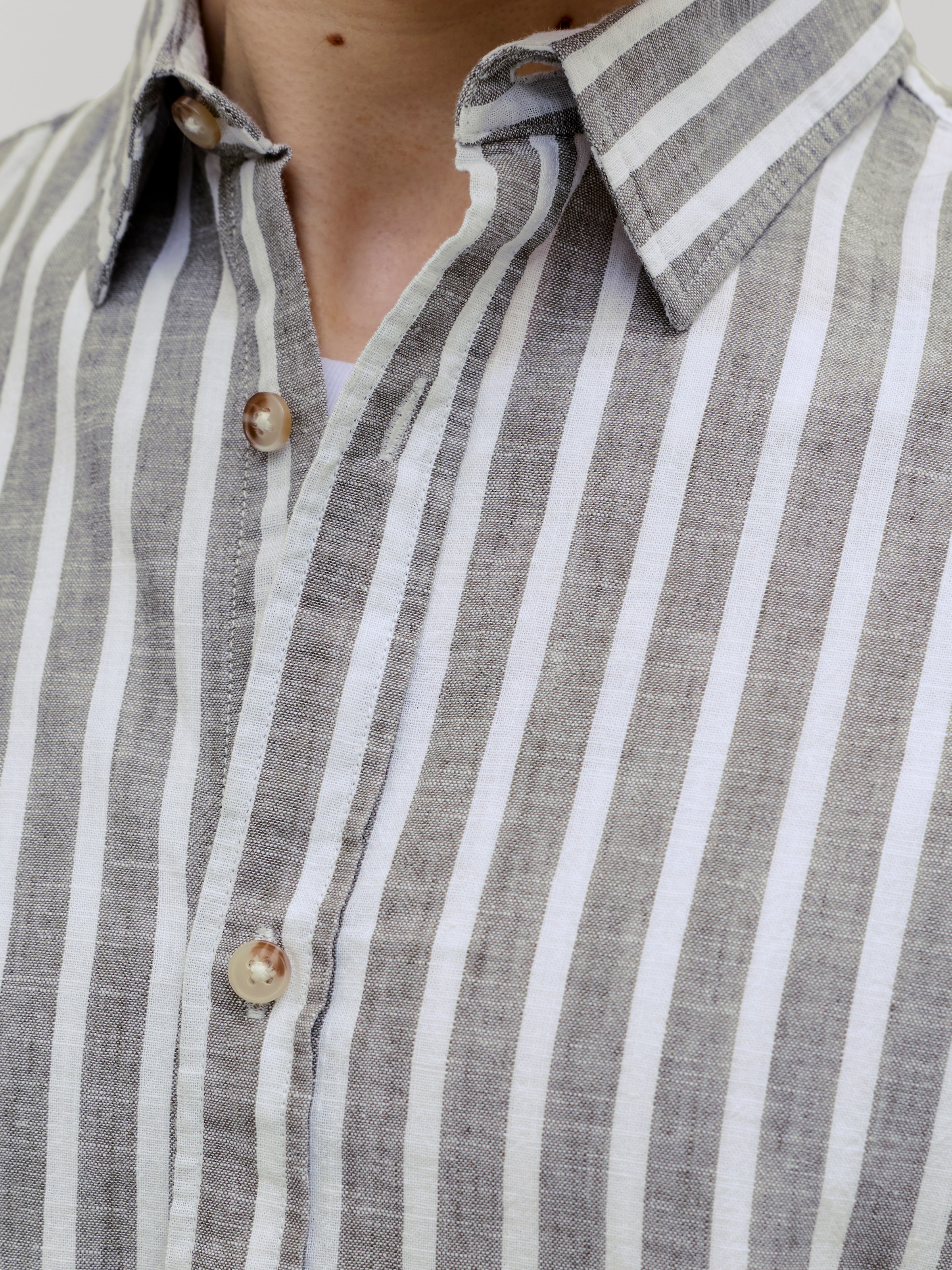 Jack & Jones Langarmhemd »JJESUMMER LINEN BLEND SHIRT L/S SN« Baumwollmischung, regular fit