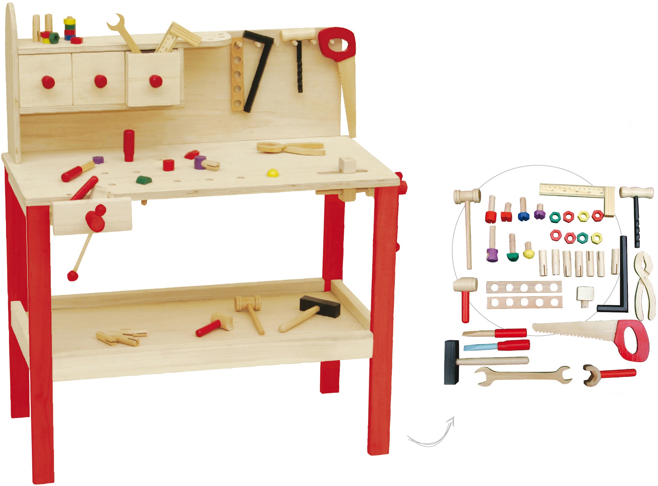 roba® Spielwerkbank, mit Werkezug Set für Kinder