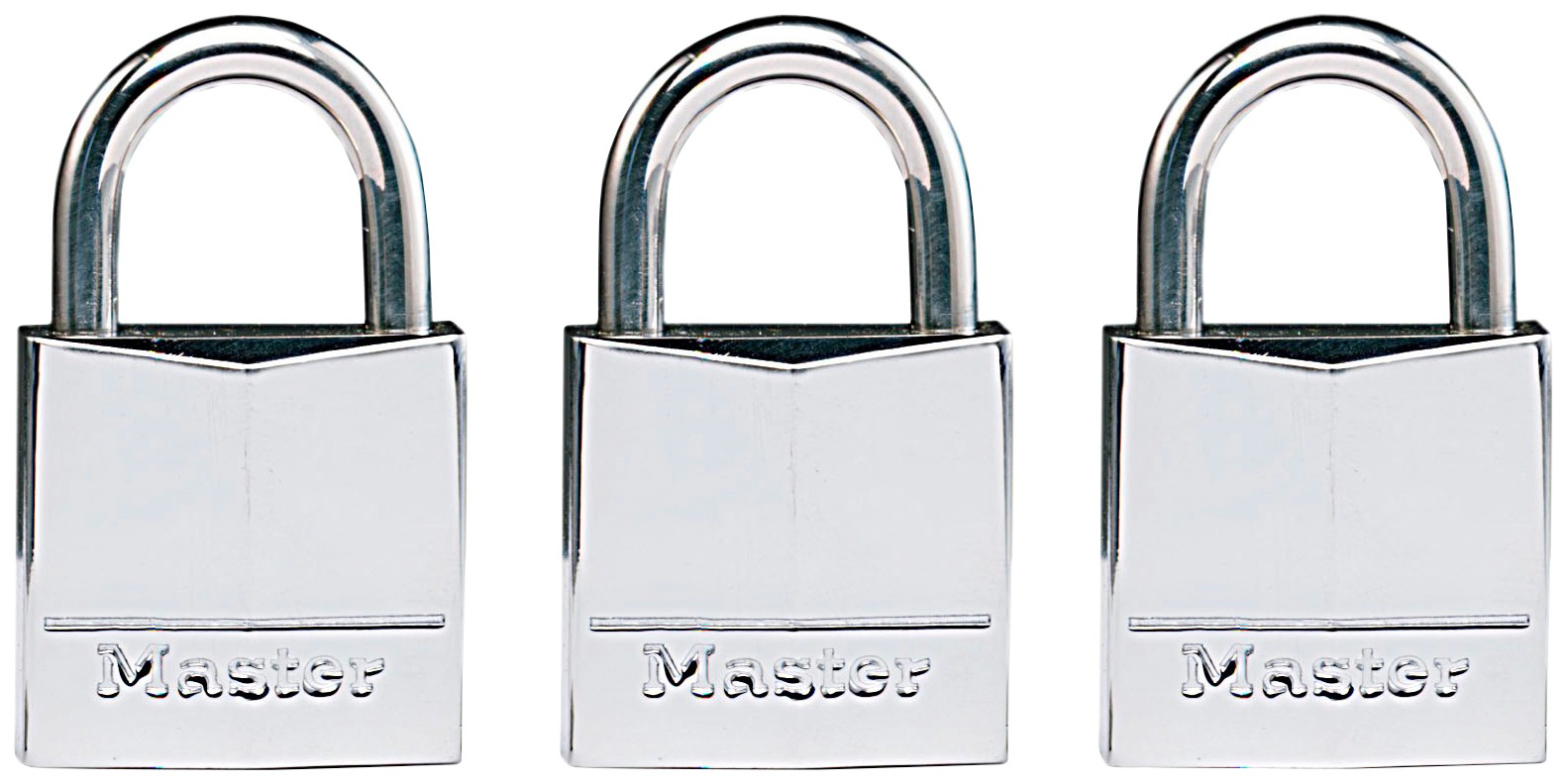Master Lock Vorhängeschloss, (Set, 3 tlg.), Messing, gleichschließend