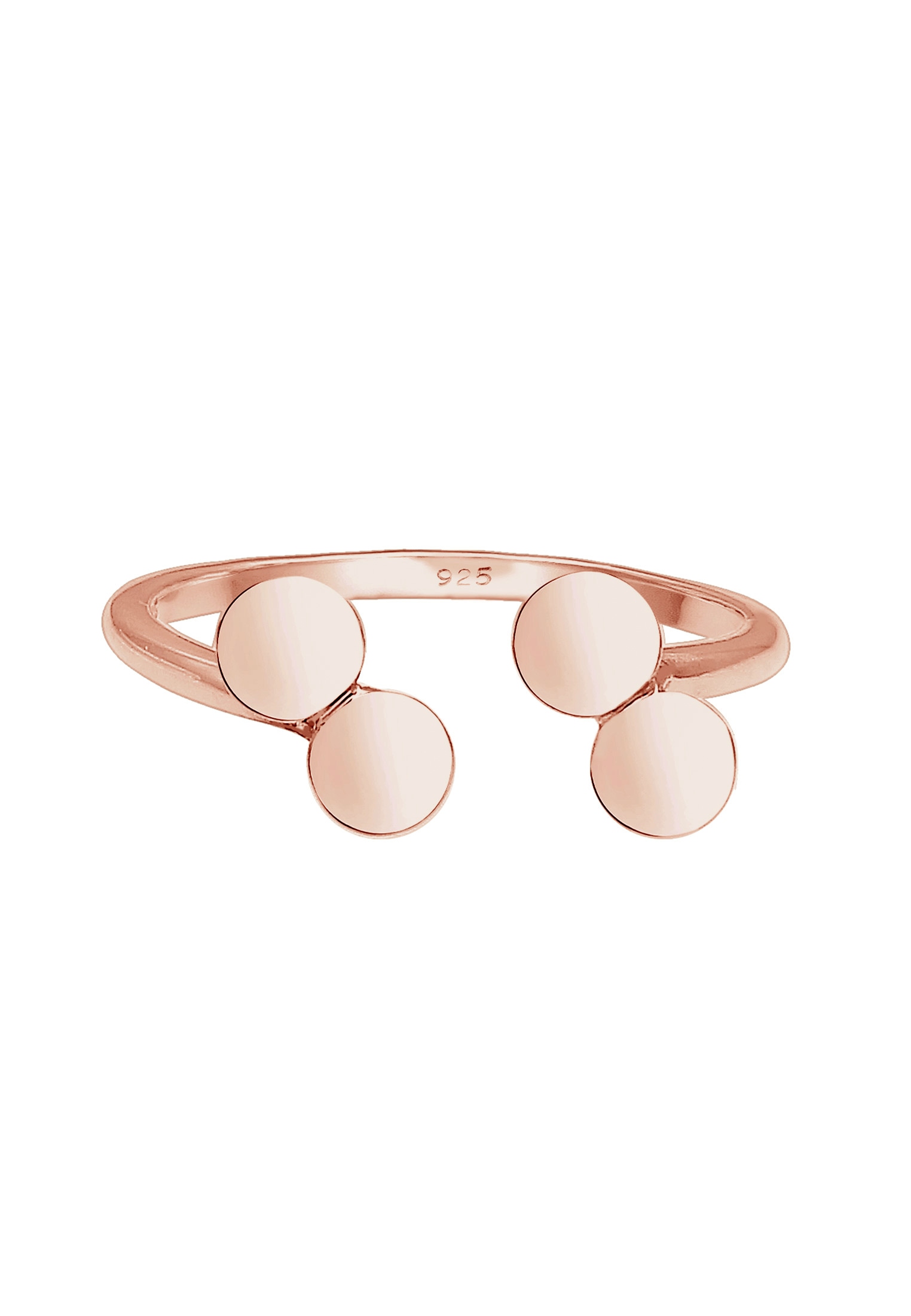 Elli Silberring »Ring Kreis PLättchen Look Offen Verstellbar 925 Sterling Silber«