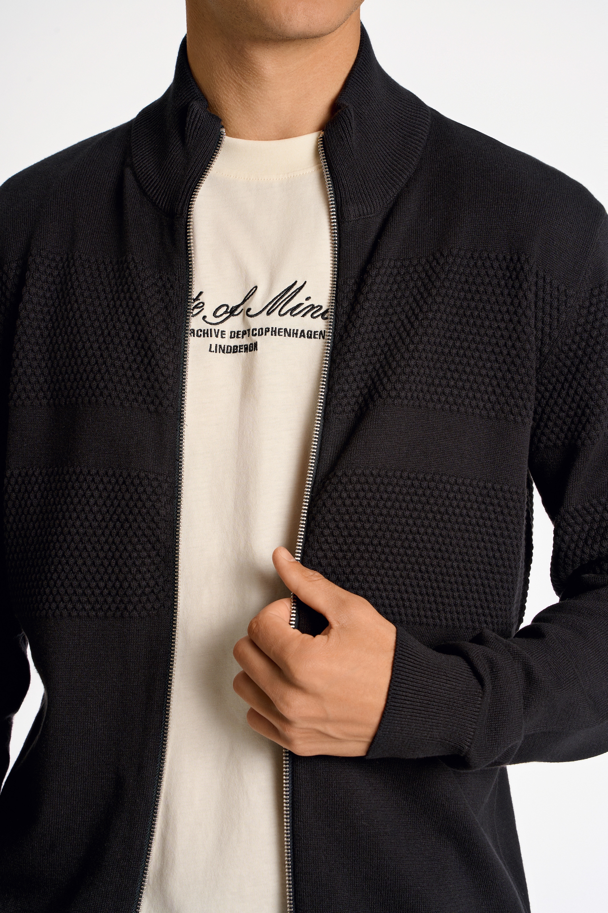 LINDBERGH Strickjacke, mit Stehkragen und Reißverschluss