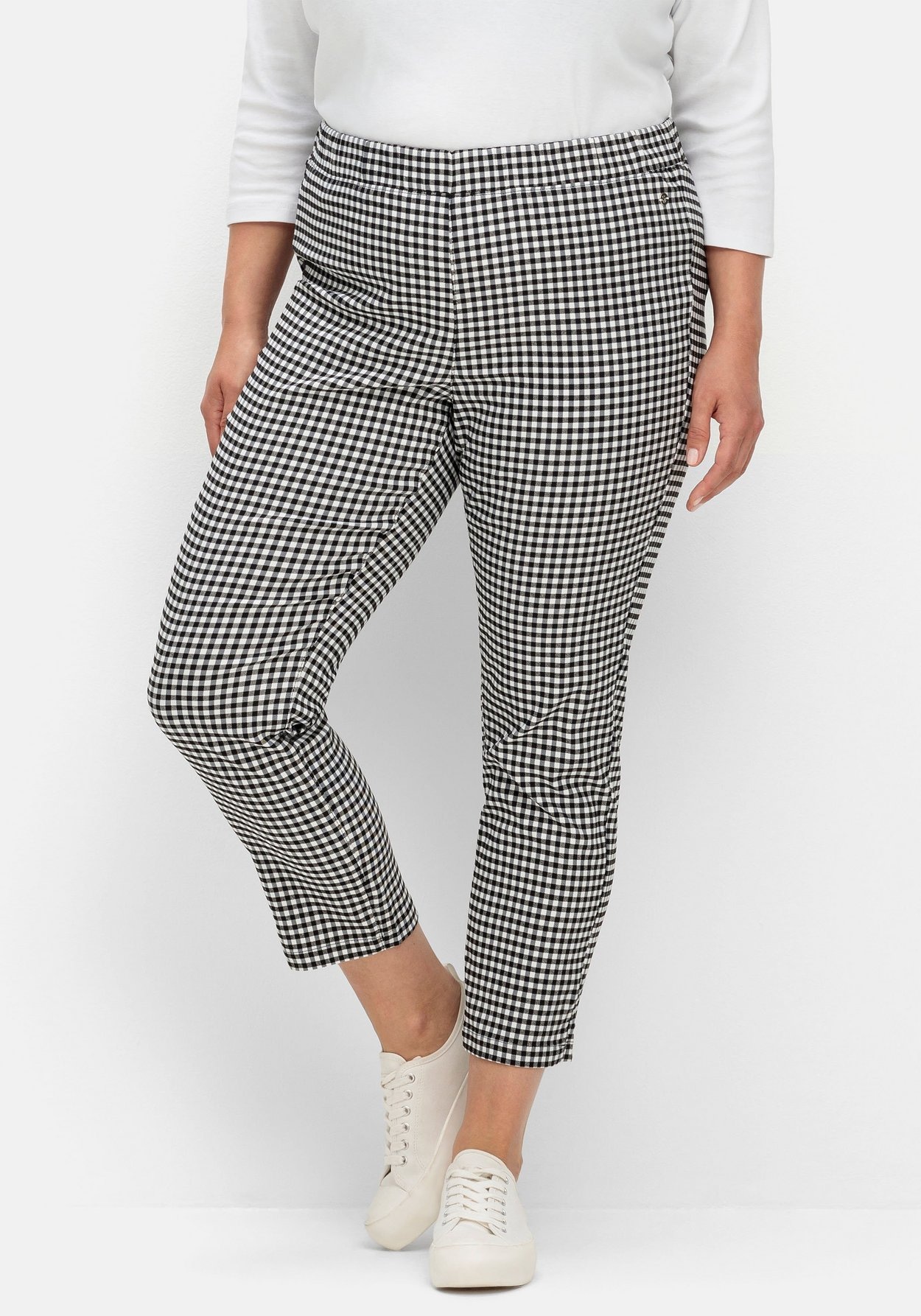 Sheego Schlupfhose »Schmale Bengalin-Hose in Anklelänge, mit Karomuster«