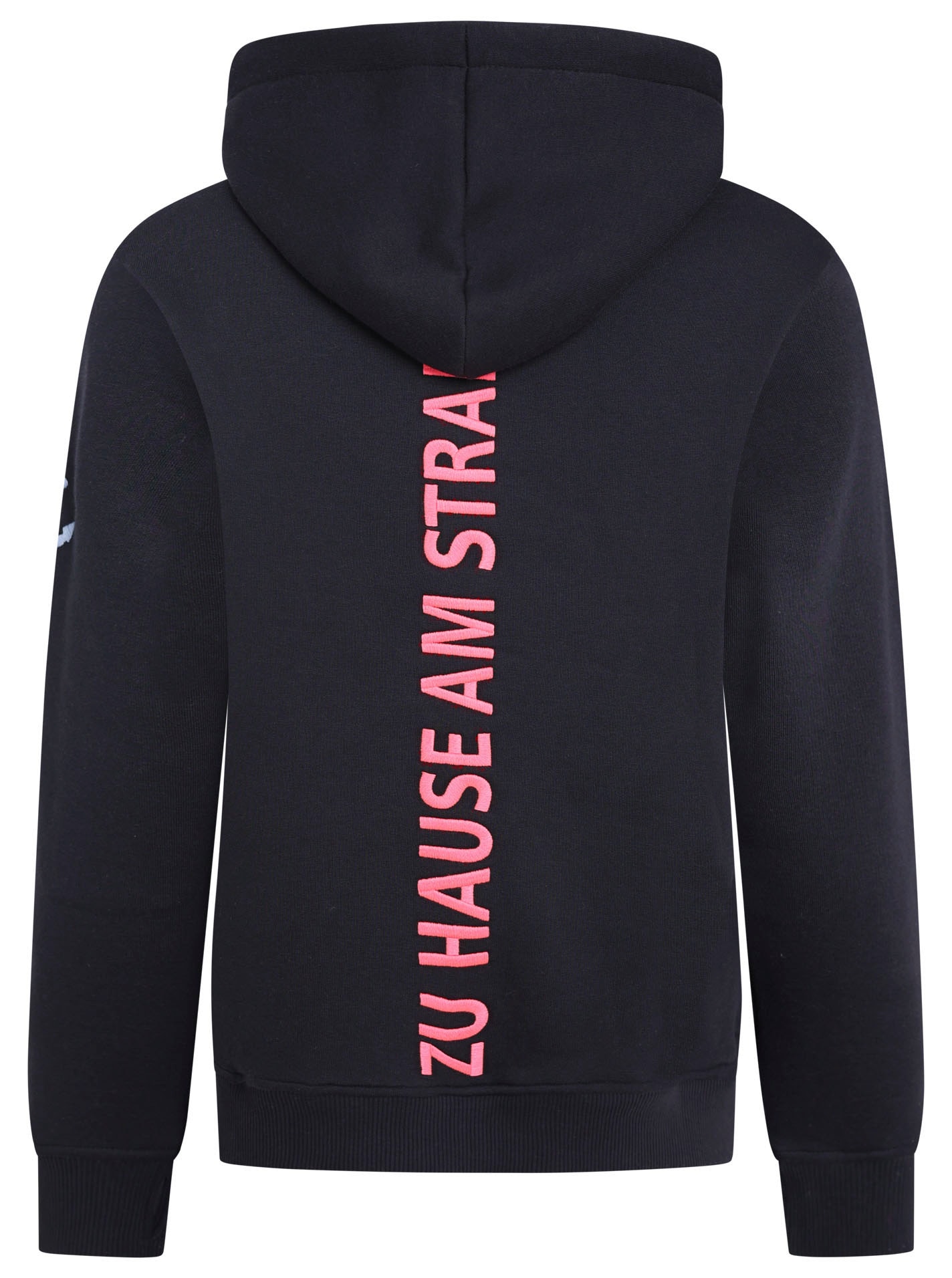Zwillingsherz Sweatshirt, mit "Küsten-Glücks-Momente"-Stickerei und Schriftzug am Rücken