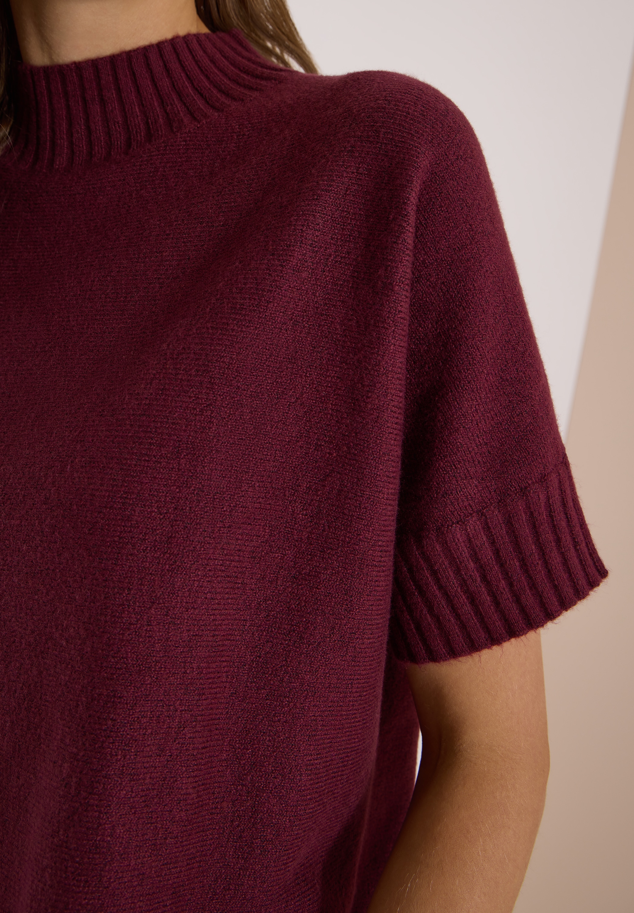 Cecil Strickpullover Kurzarm Dolman Pullover mit Turtle Neck / Sommer-Pullover