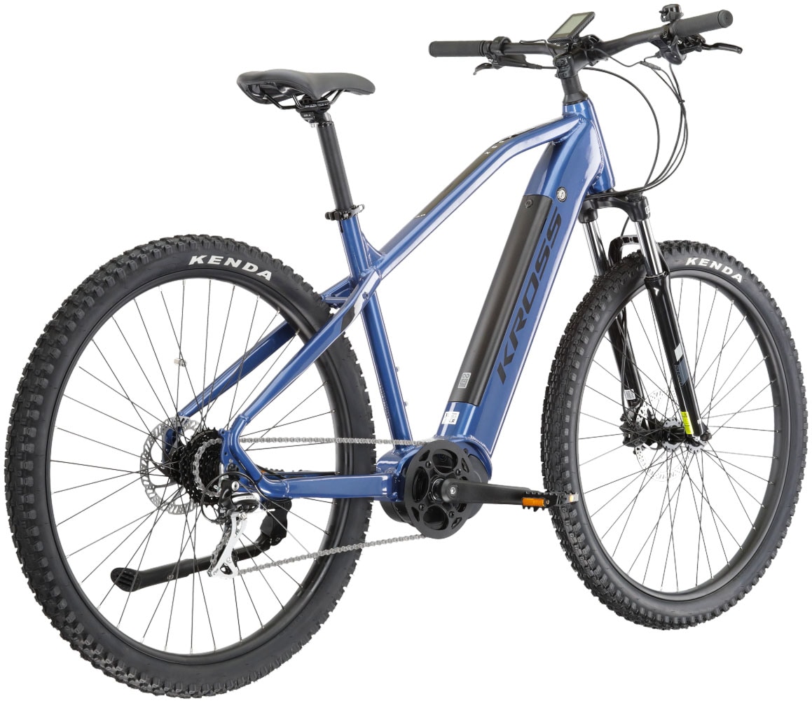 Kross E-Bike »E-MTB Hexagon Boost 3.0 29 Zoll blau«, 8 Gang, Shimano, ACERA M360, Mittelmotor 250 W, Pedelec, Elektrofahrrad für Damen und Herren