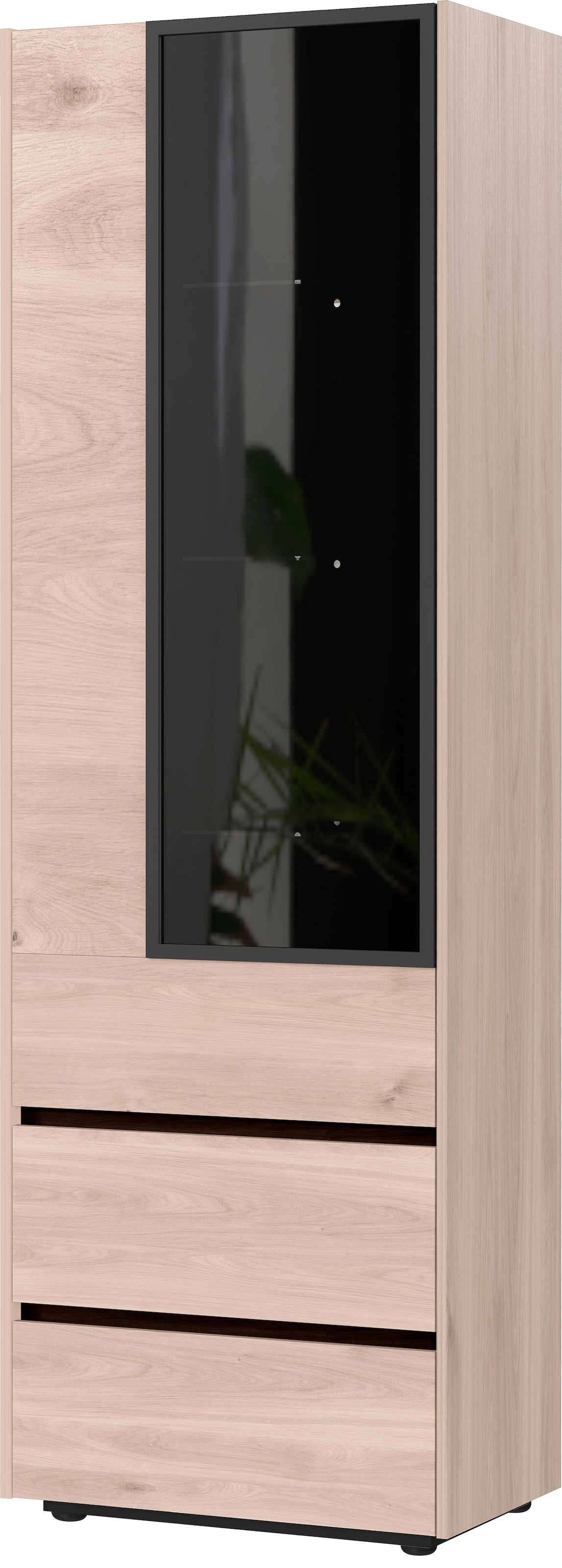 GERMANIA Vitrine »Cantoria«, Tür mit Glaseinsatz aus Rauchglas in Grau, inkl. zwei Fußvarianten